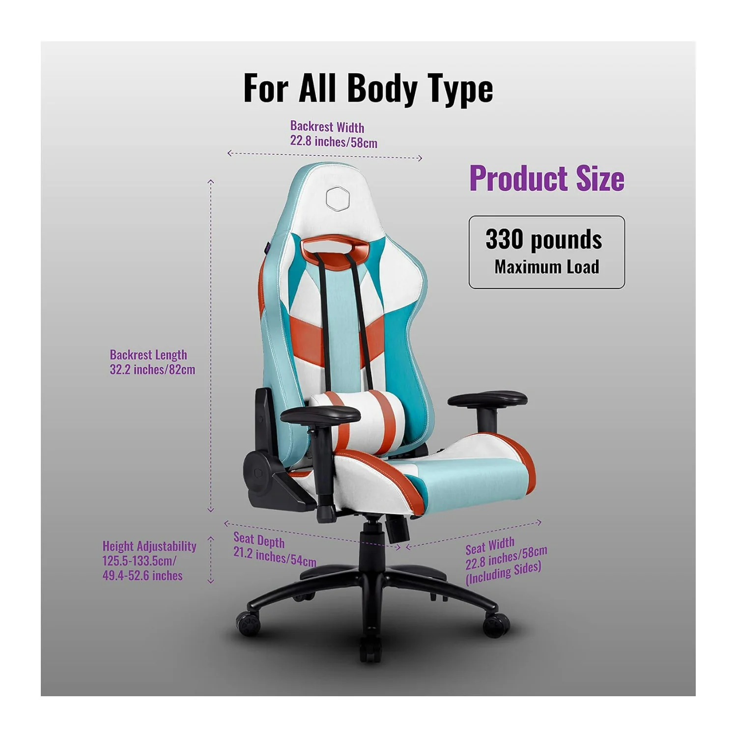 Cooler Master Caliber R2S Kanagawa Gaming Chair with Adjustable Seat and 2D Soft Armrest - Image 5