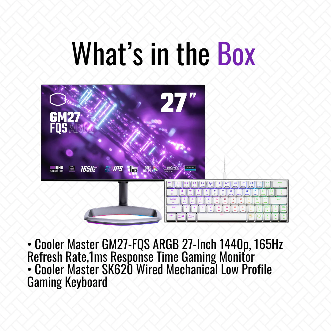Cooler Master GM27-FQS ARGB 27-Inch Gaming Monitor with Cooler Master Wired Gaming Keyboard Bundle - Image 8