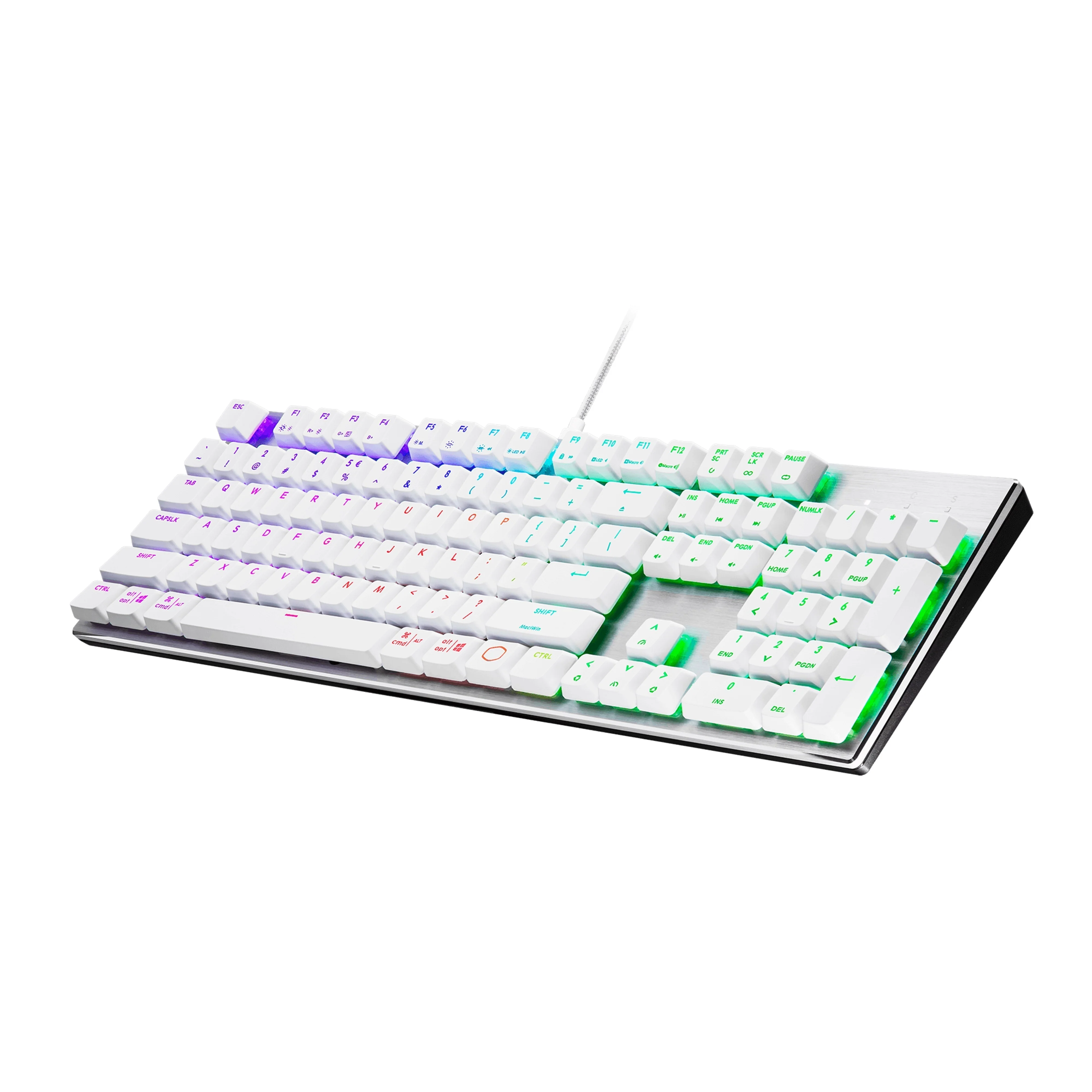 Cooler Master SK652 Full Mechanical Gaming Keyboard with Low Profile Blue Switches (Silver/White) - Image 2