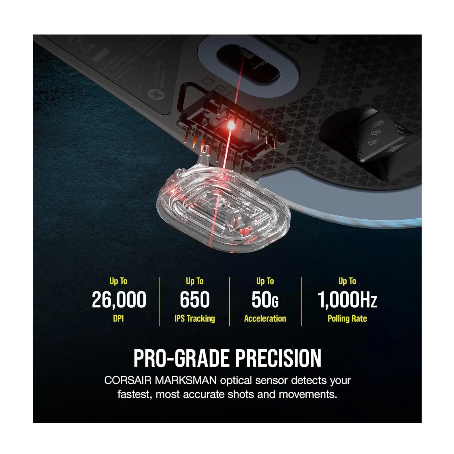 Corsair M75 Wireless RGB Lightweight FPS Gaming Mouse (Black) - Image 5