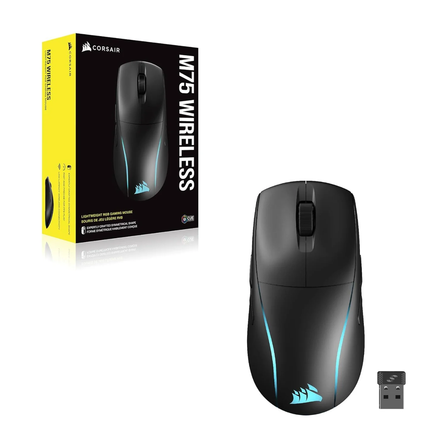 Corsair M75 Wireless RGB Lightweight FPS Gaming Mouse (Black) - Image 8