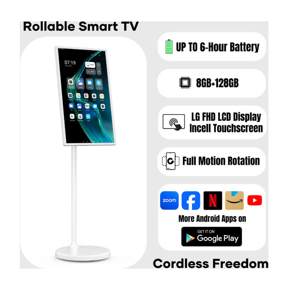 Cozyla 32 Inch Portable 4K Smart Tablet TV (White) - Image 2