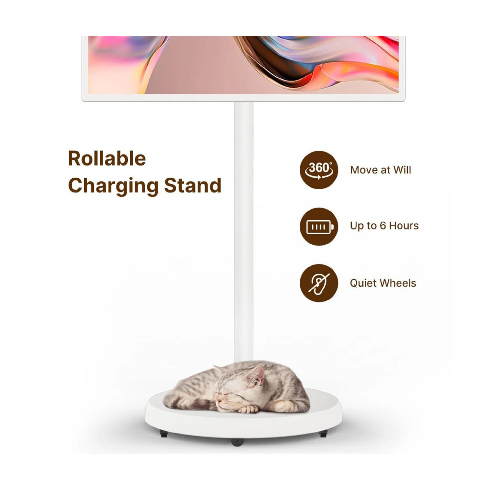 Cozyla 32 Inch Portable 4K Smart Tablet TV (White) - Image 6
