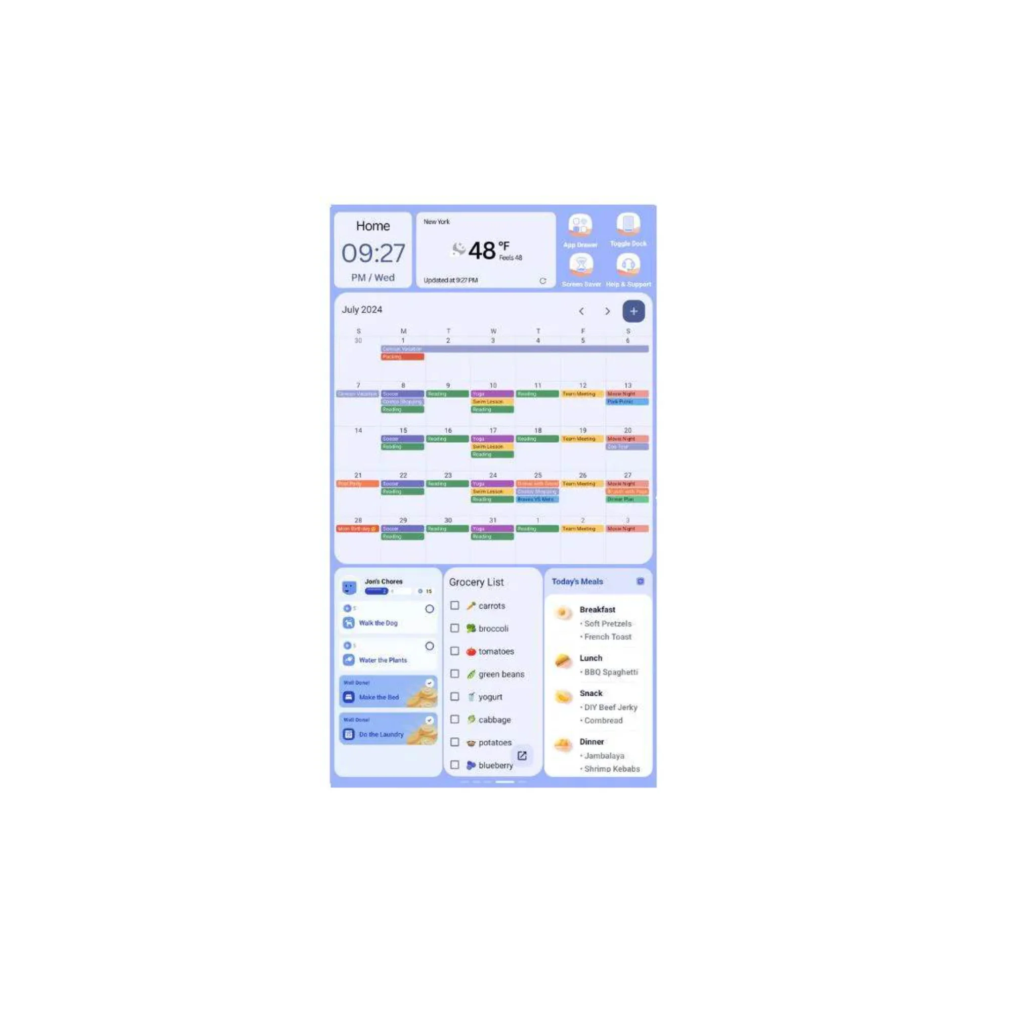 Cozyla Calendar Plus Gen 2 24-Inch LCD Touchscreen Family Calendar (White) (Open Box)