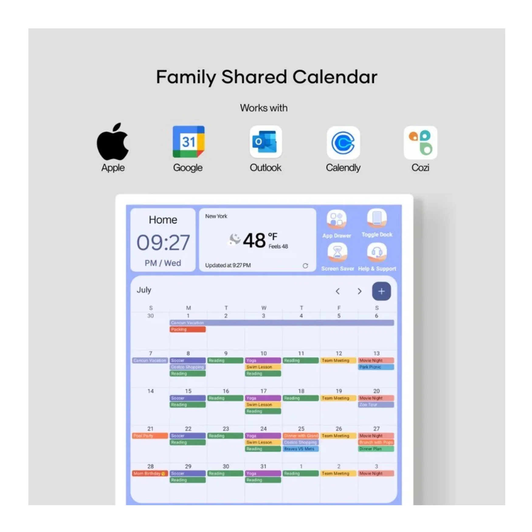 Cozyla Calendar+ Gen2 32-inch FHD Smart Family Hub with Auto Sync (White) - Image 6