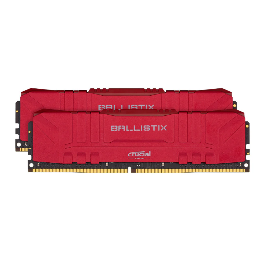 Crucial Ballistix 16GB DDR4-3200 UDIMM RAM Desktop Memory Kit (2x8GB, Red)