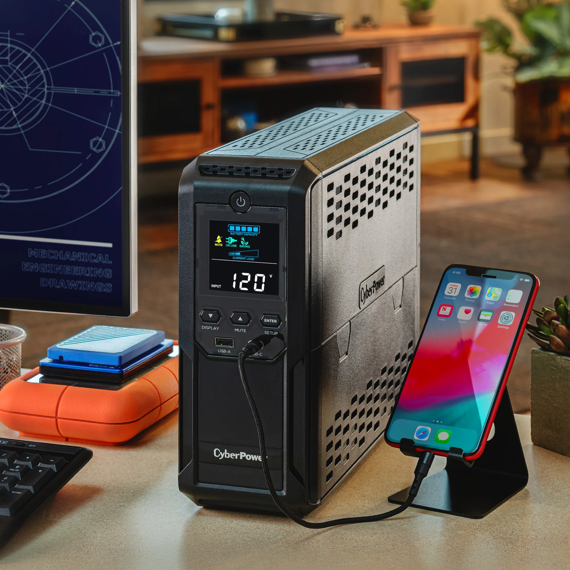 CyberPower CP1500AVRLCD3 Mini Tower UPS Battery Backup and Surge Protector - Image 7