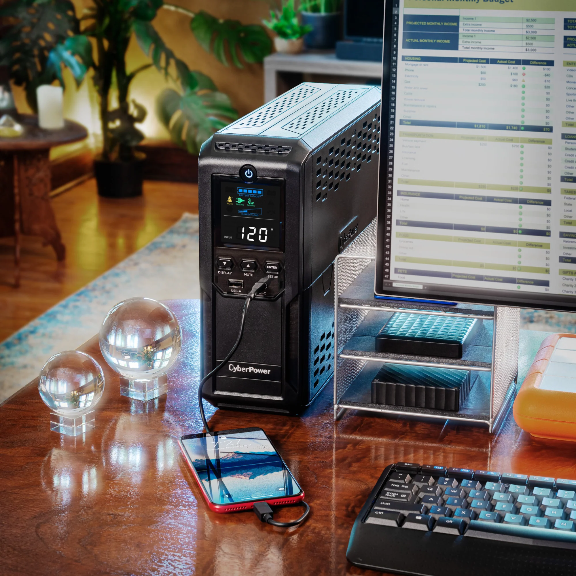 CyberPower CP1500AVRLCD3 Mini Tower UPS Battery Backup and Surge Protector - Image 8