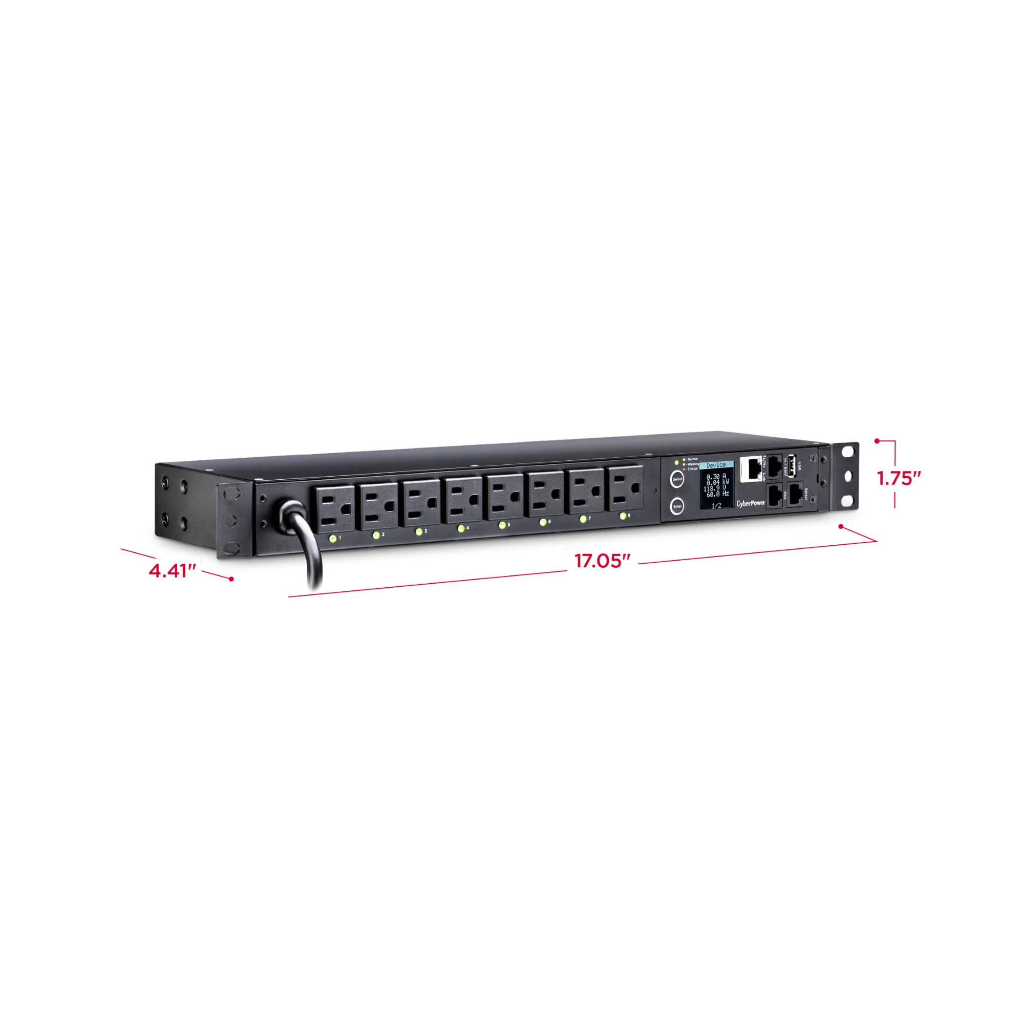 CyberPower PDU41001 Switched PDU (Derated to 12A), 8 Outlets, 1U Rackmount - Image 5