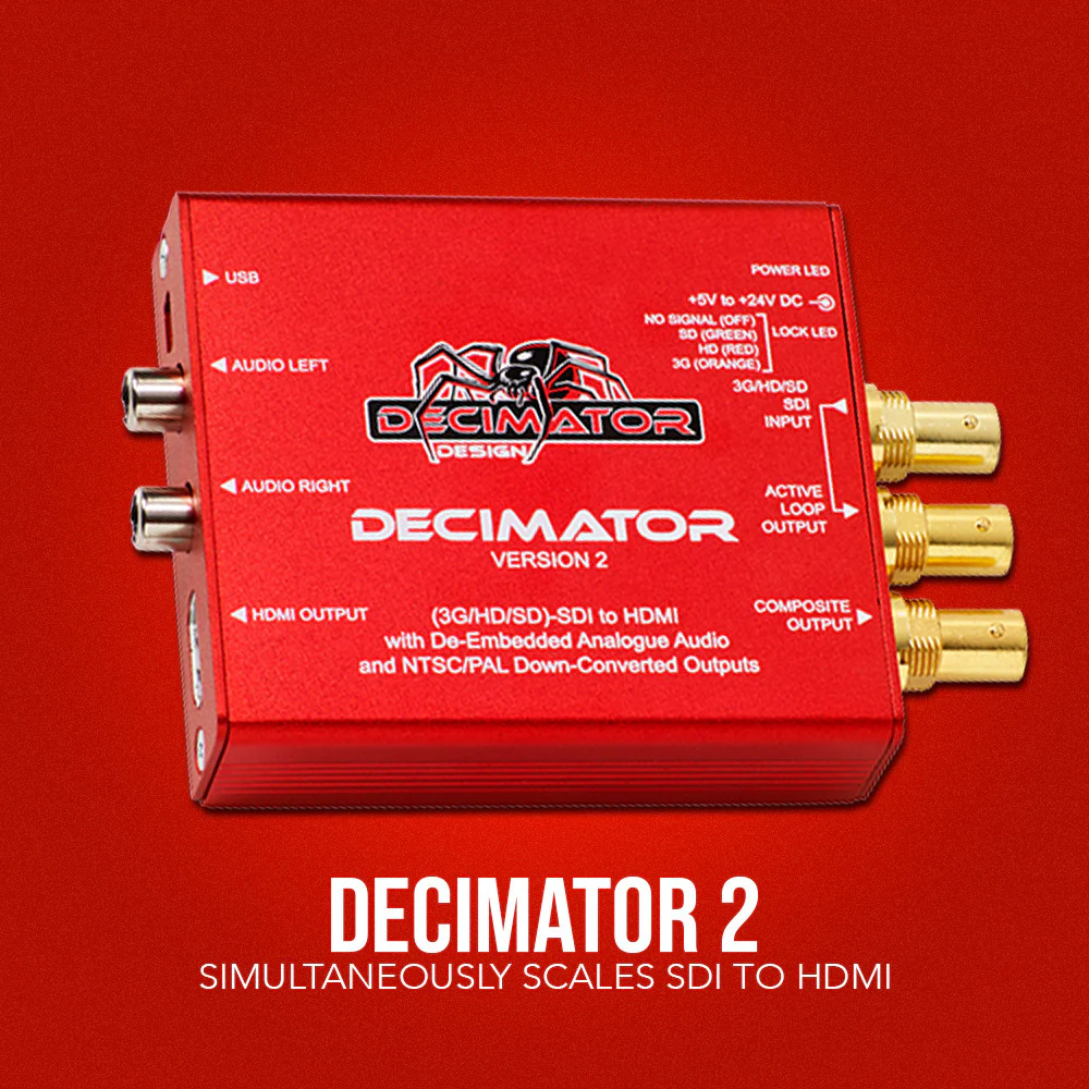 Decimator Version 2 Simultaneously Scales SDI to HDMI and NTSC/PAL with Analogue Audio Bundle - Image 2