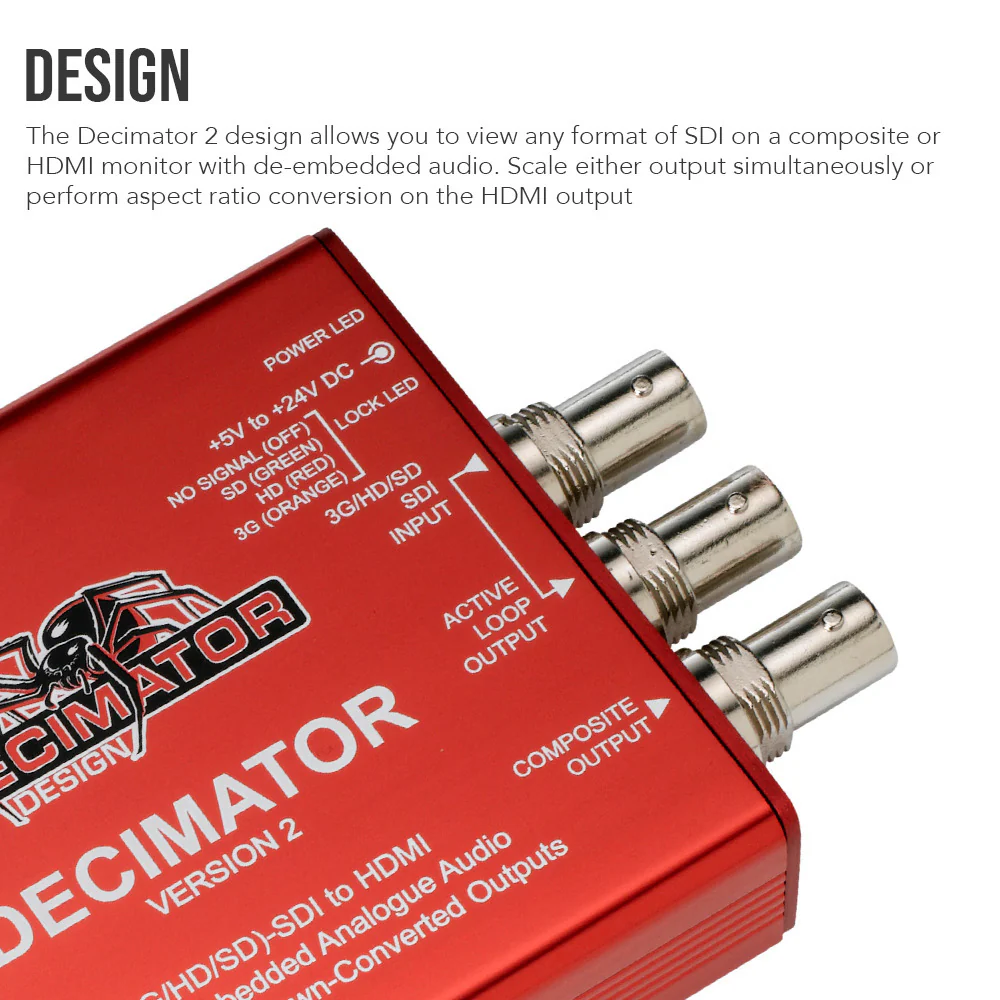 Decimator Version 2 Simultaneously Scales SDI to HDMI and NTSC/PAL with Analogue Audio Bundle - Image 3