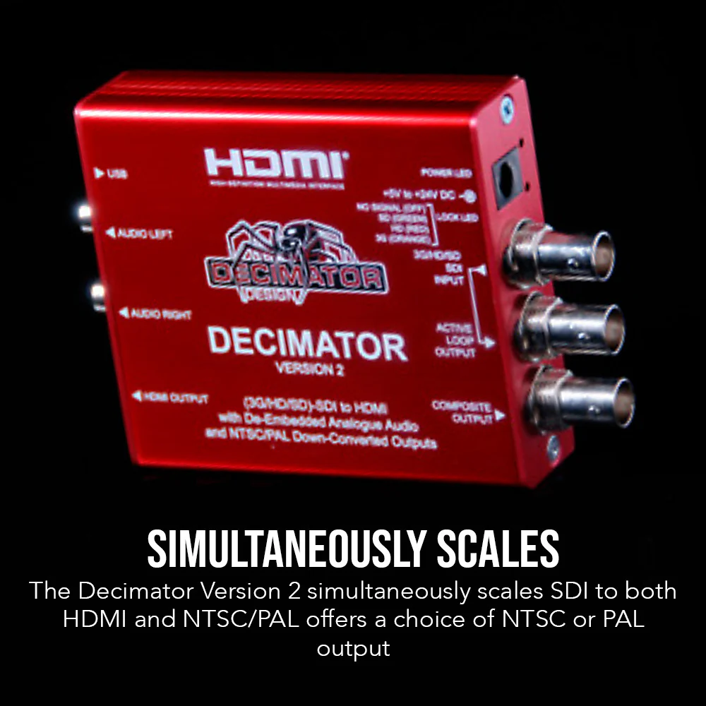 Decimator Version 2 Simultaneously Scales SDI to HDMI and NTSC/PAL with Analogue Audio Bundle - Image 5