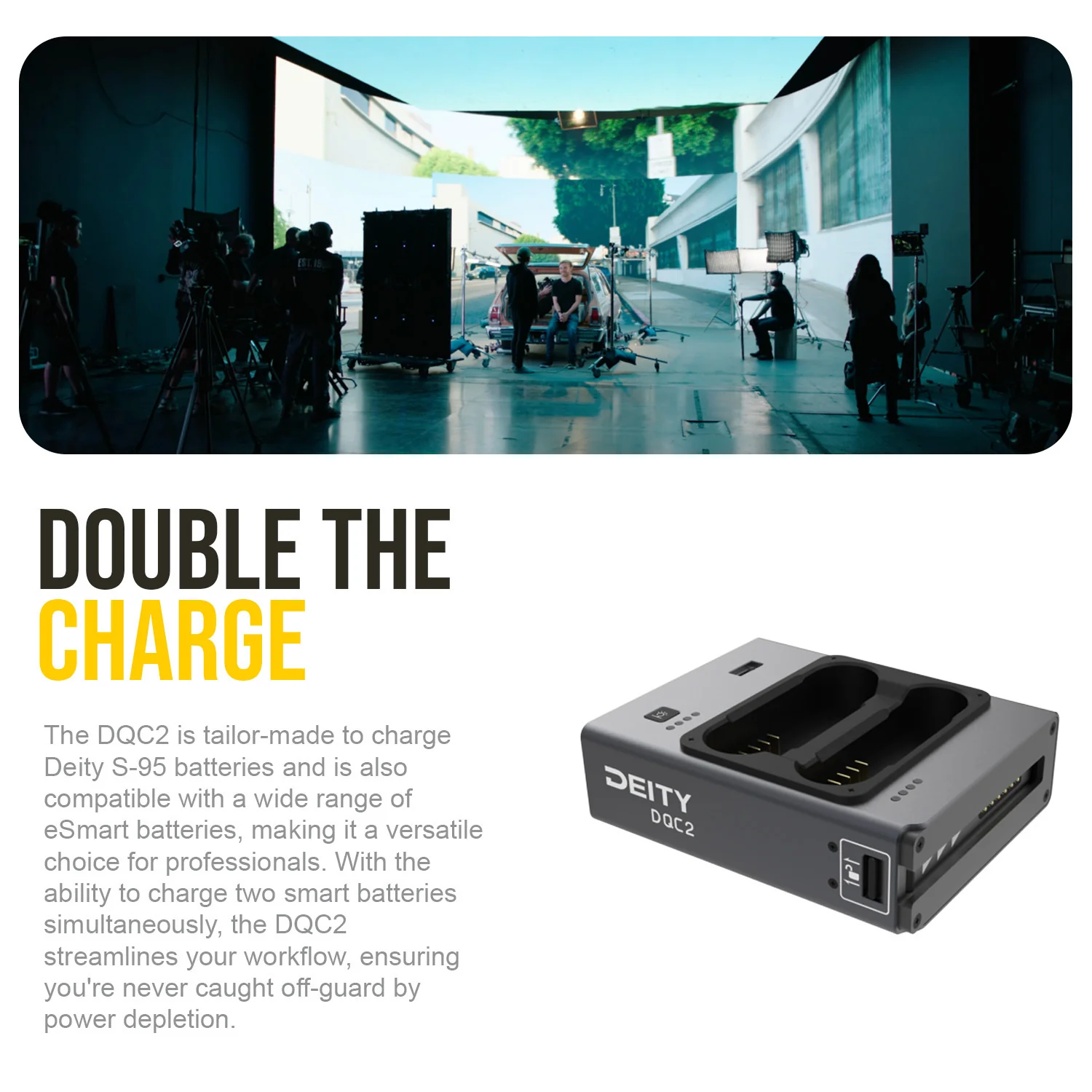 Deity DQC2 2-Bay Smart Battery Charger with Battery Indicator and USB-C Input Ports (Black) Bundle - Image 4