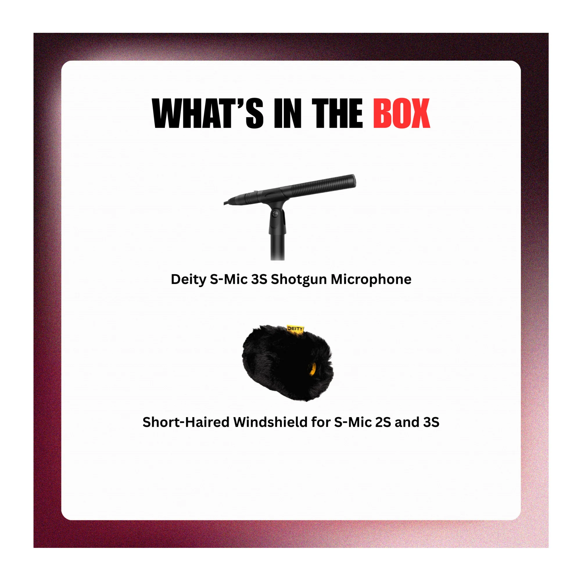 Deity S-Mic 3S Shotgun Microphone (Black) Bundle with Short-Haired Windshield - Image 9