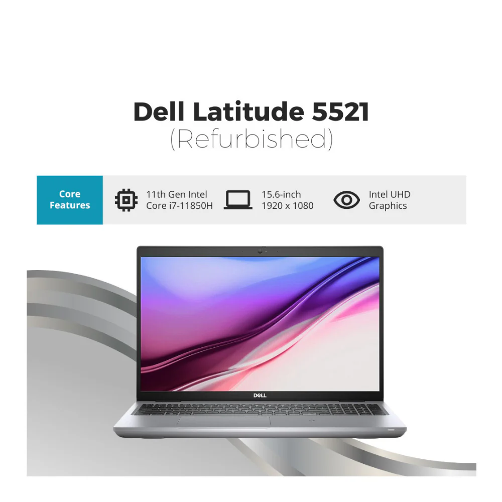 Dell Latitude 5521 Laptop, 15.6" FHD, Intel Core i7-11850H, 32GB RAM, 512GB SSD (Certified Refurbished) - Image 6