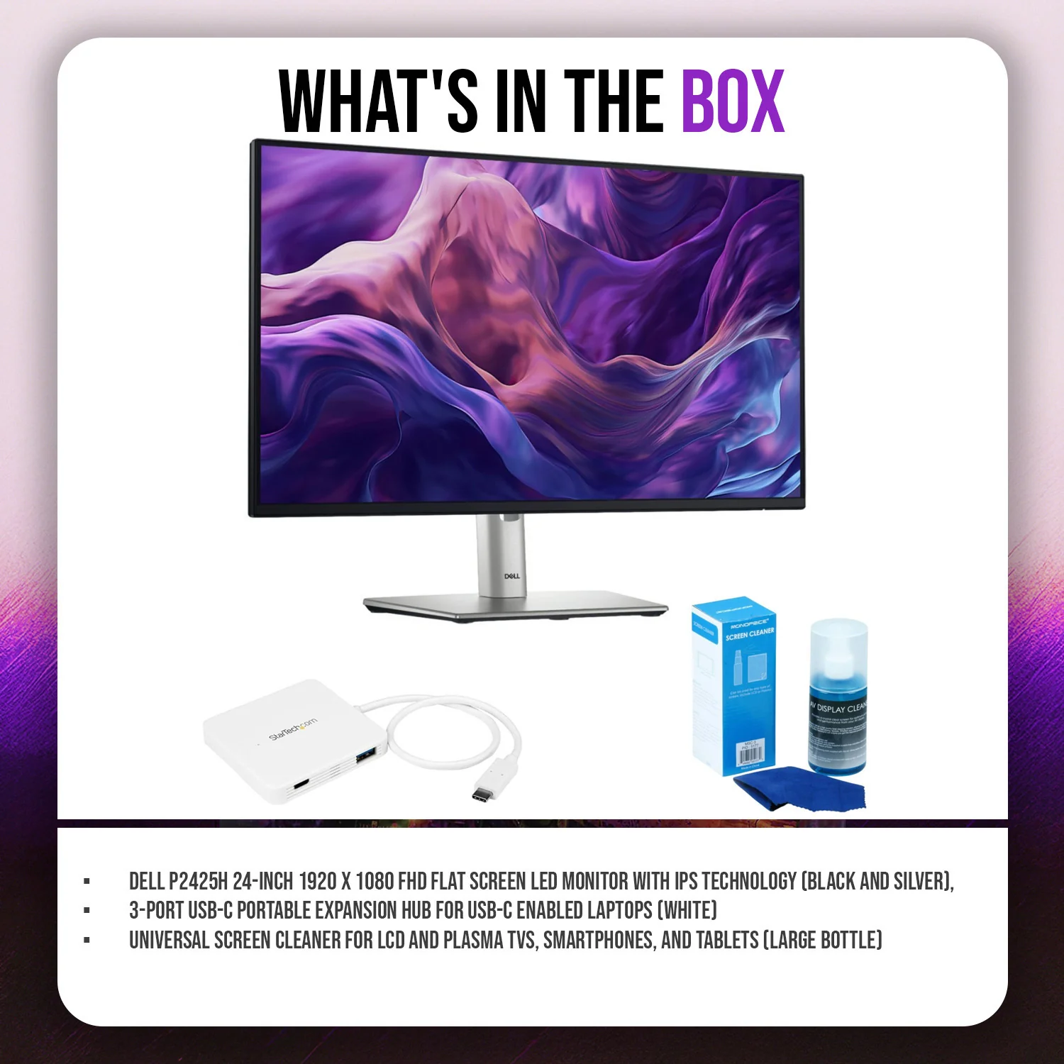 Dell P2425H 24-Inch 1920 x 1080 FHD Flat Screen LED Monitor with 3-Port USB-C Portable Expansion Hub - Image 8