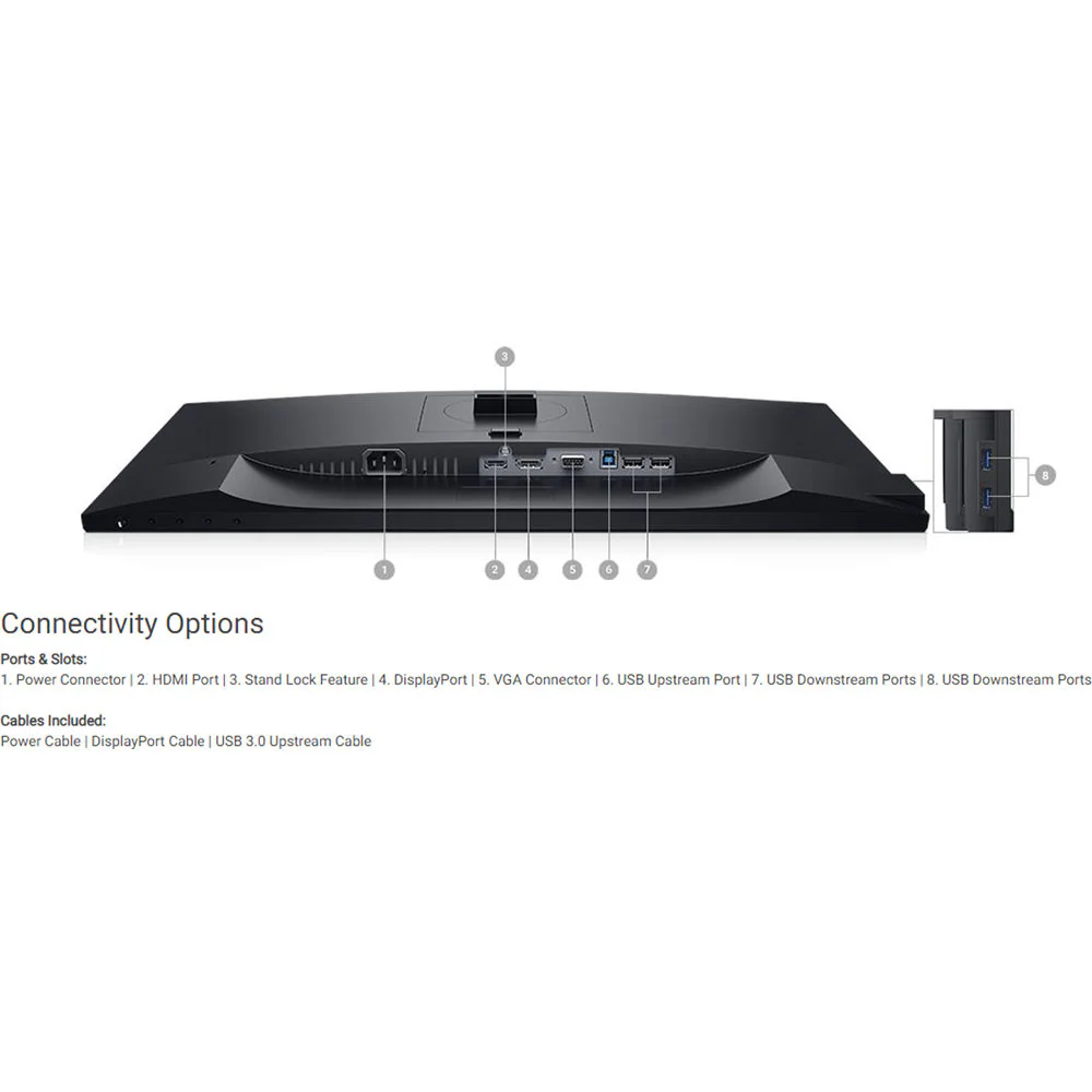Dell P2419H Monitor, 23.8" FHD IPS, HDMI/DP/VGA, USB Hub (Certified Refurbished) - Image 3