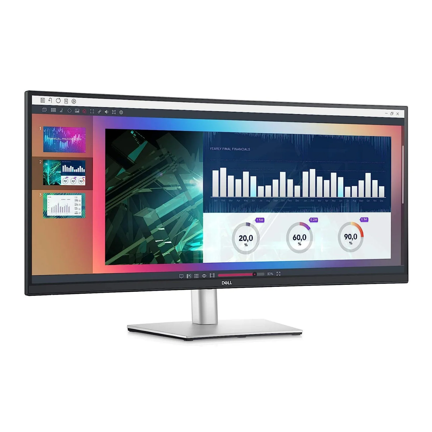 Dell P3421W Monitor, 34" Curved Ultrawide WQHD, USB-C (Certified Refurbished)