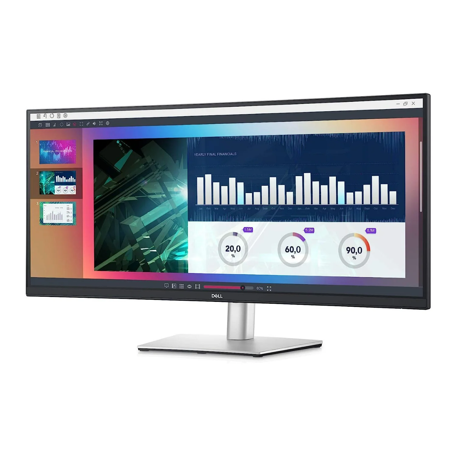 Dell P3421W Monitor, 34" Curved Ultrawide WQHD, USB-C (Certified Refurbished) - Image 2