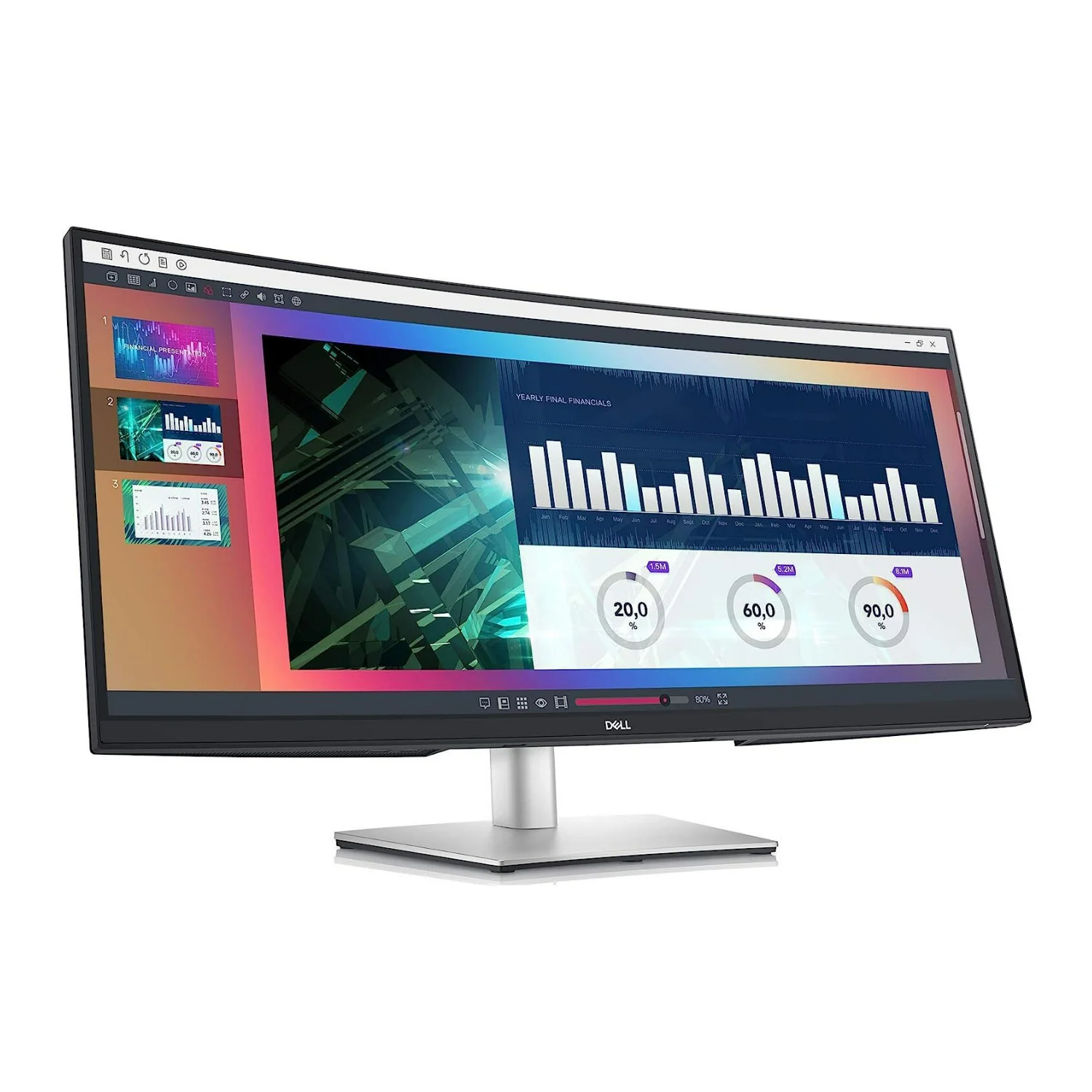 Dell P3421W Monitor, 34" Curved Ultrawide WQHD, USB-C (Certified Refurbished) - Image 3