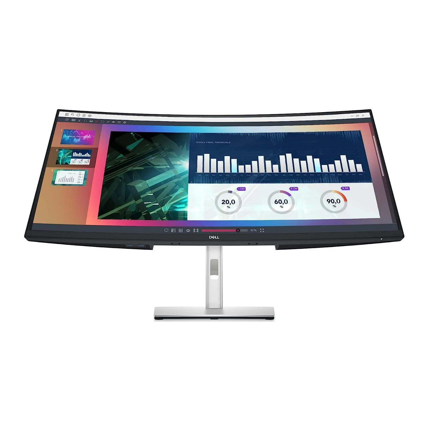 Dell P3421W Monitor, 34" Curved Ultrawide WQHD, USB-C (Certified Refurbished) - Image 4