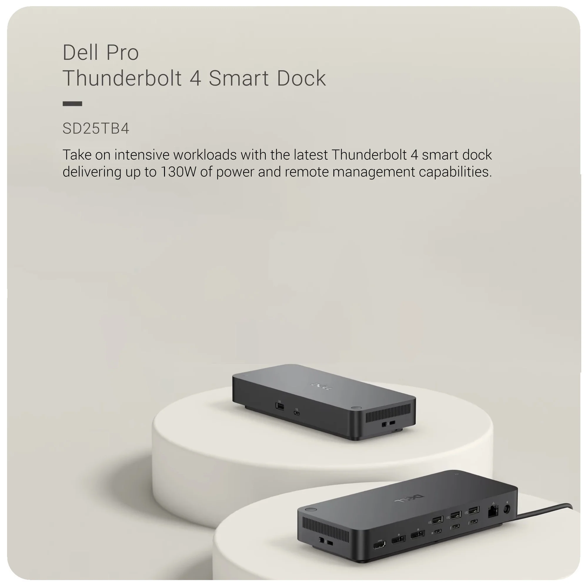 Dell Pro Thunderbolt 4 Smart Dock (SD25TB4) with Cables, Ties & 128GB USB Drive - Image 2