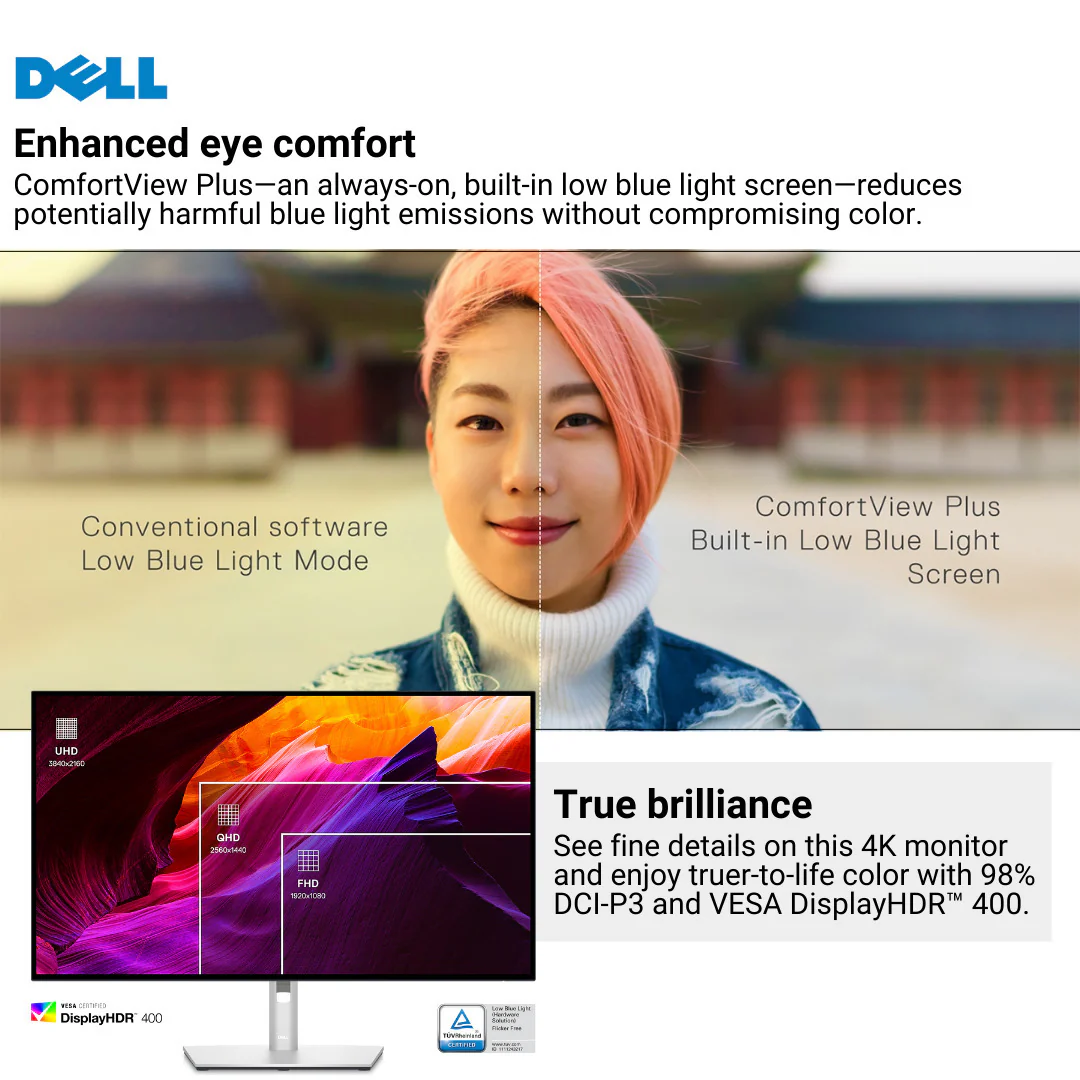 Dell UltraSharp 31.5-Inch 4K Monitor with USB-C Hub, 6-Feet HDMI Cables, and USB-C Cable Bundle - Image 3