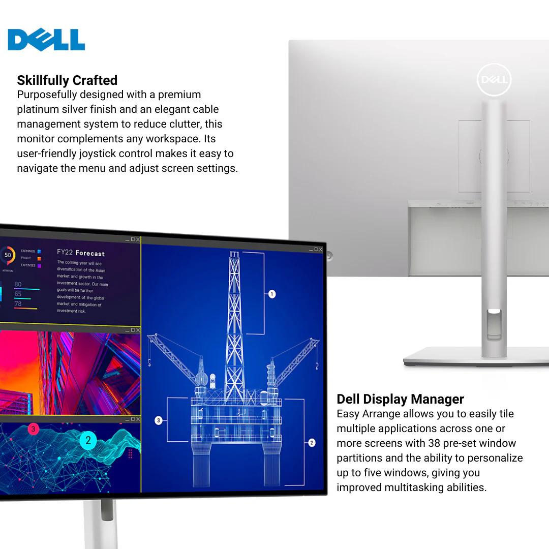 Dell UltraSharp 31.5-Inch 4K Monitor with USB-C Hub, 6-Feet HDMI Cables, and USB-C Cable Bundle - Image 4