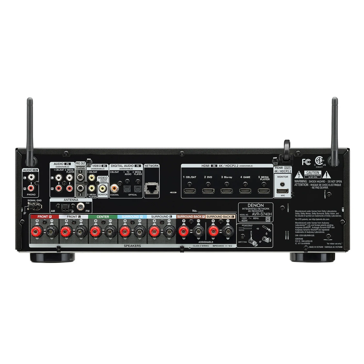 Denon AVR-S740H 7.2-Channel Network A/V Receiver - Image 3