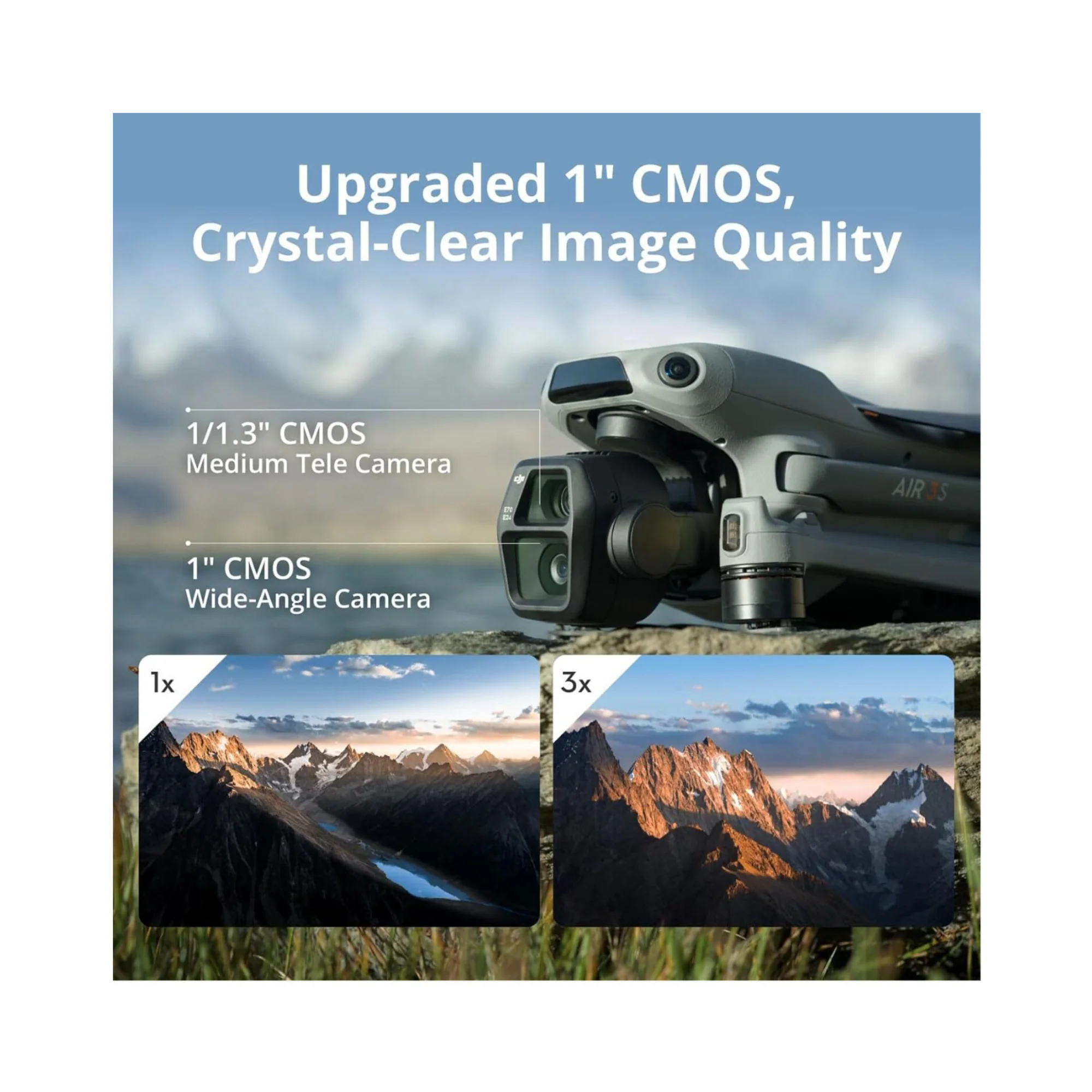 DJI Air 3S Drone with RC-N3 Remote Controller with 128GB microSDXC UHS I U3 10 A2 Memory Card Bundle - Image 3