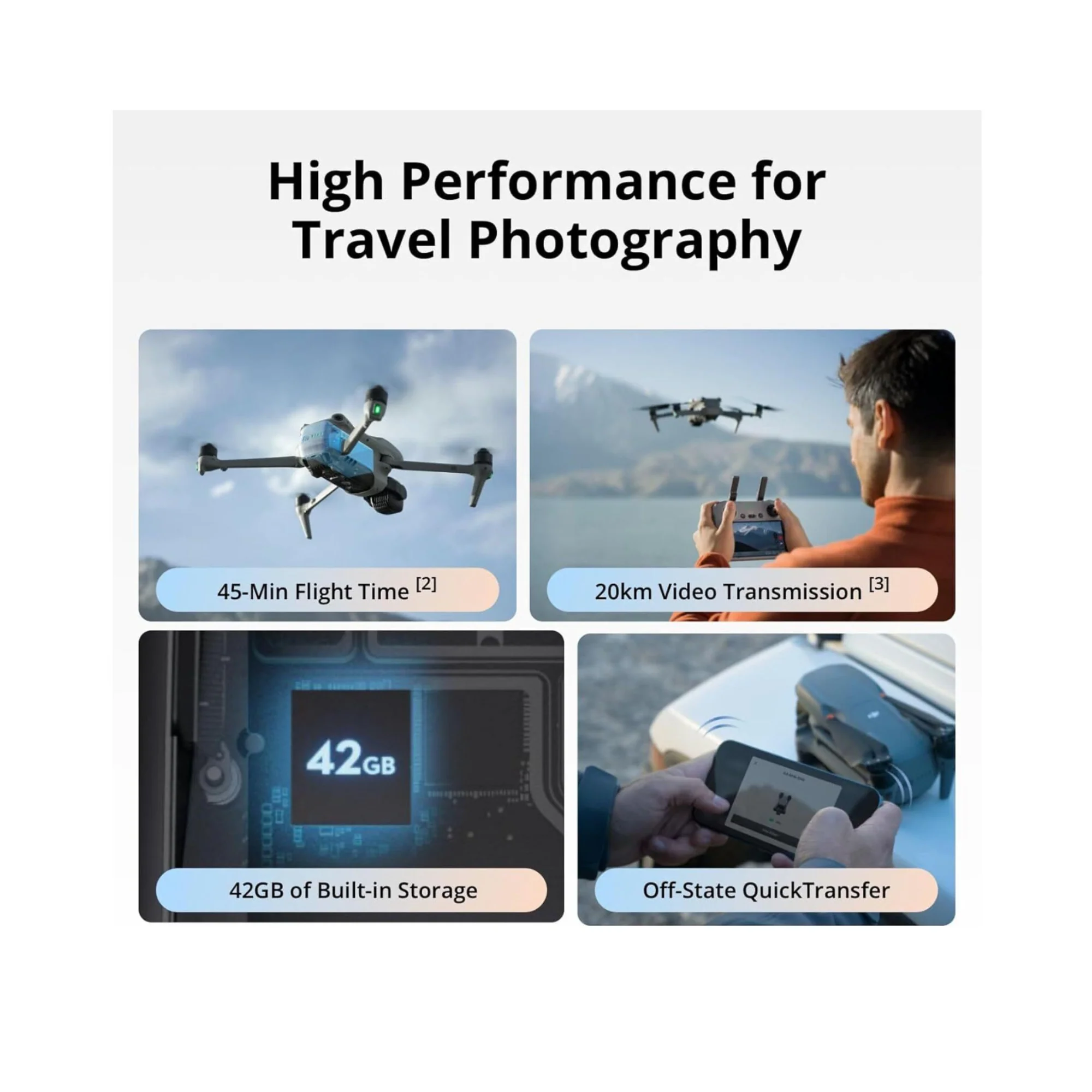 DJI Air 3S Drone with RC-N3 Remote Controller with 128GB microSDXC UHS I U3 10 A2 Memory Card Bundle - Image 6