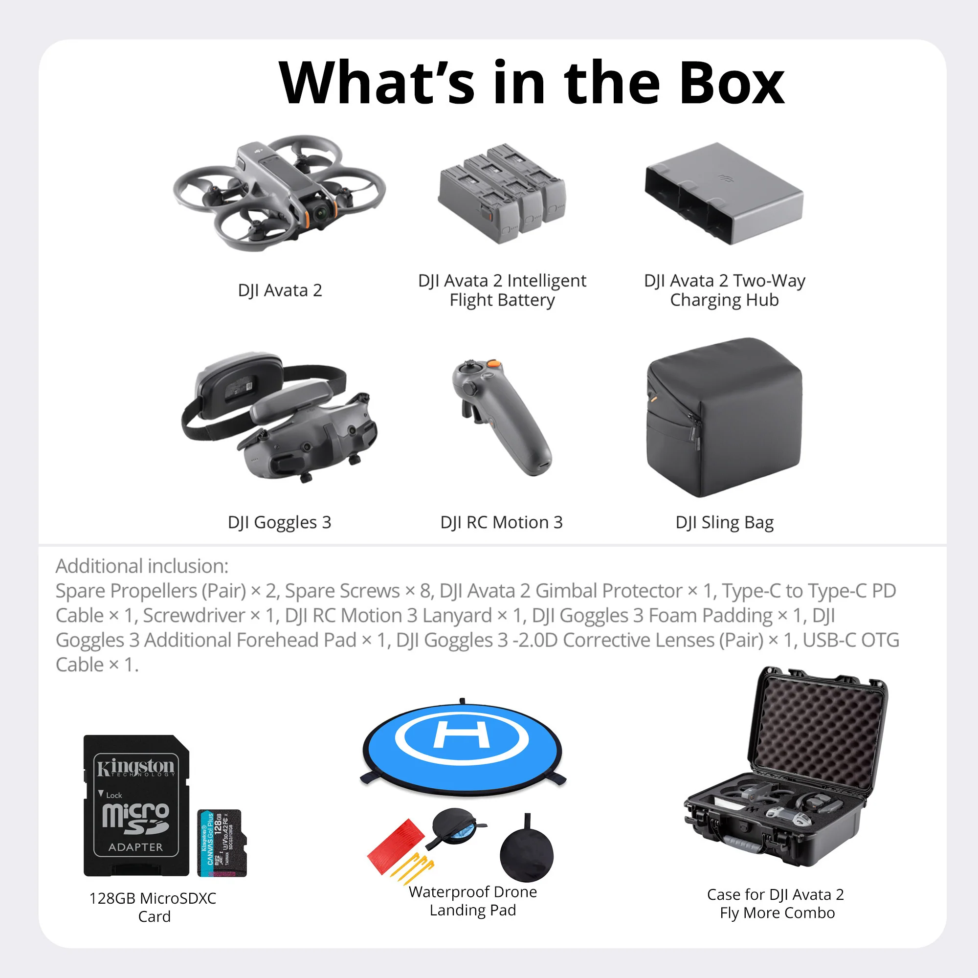 DJI Avata 2 Fly More Combo (Three Batteries) with Custom Molded Hardcase, Landing Pad and 128GB Card - Image 6