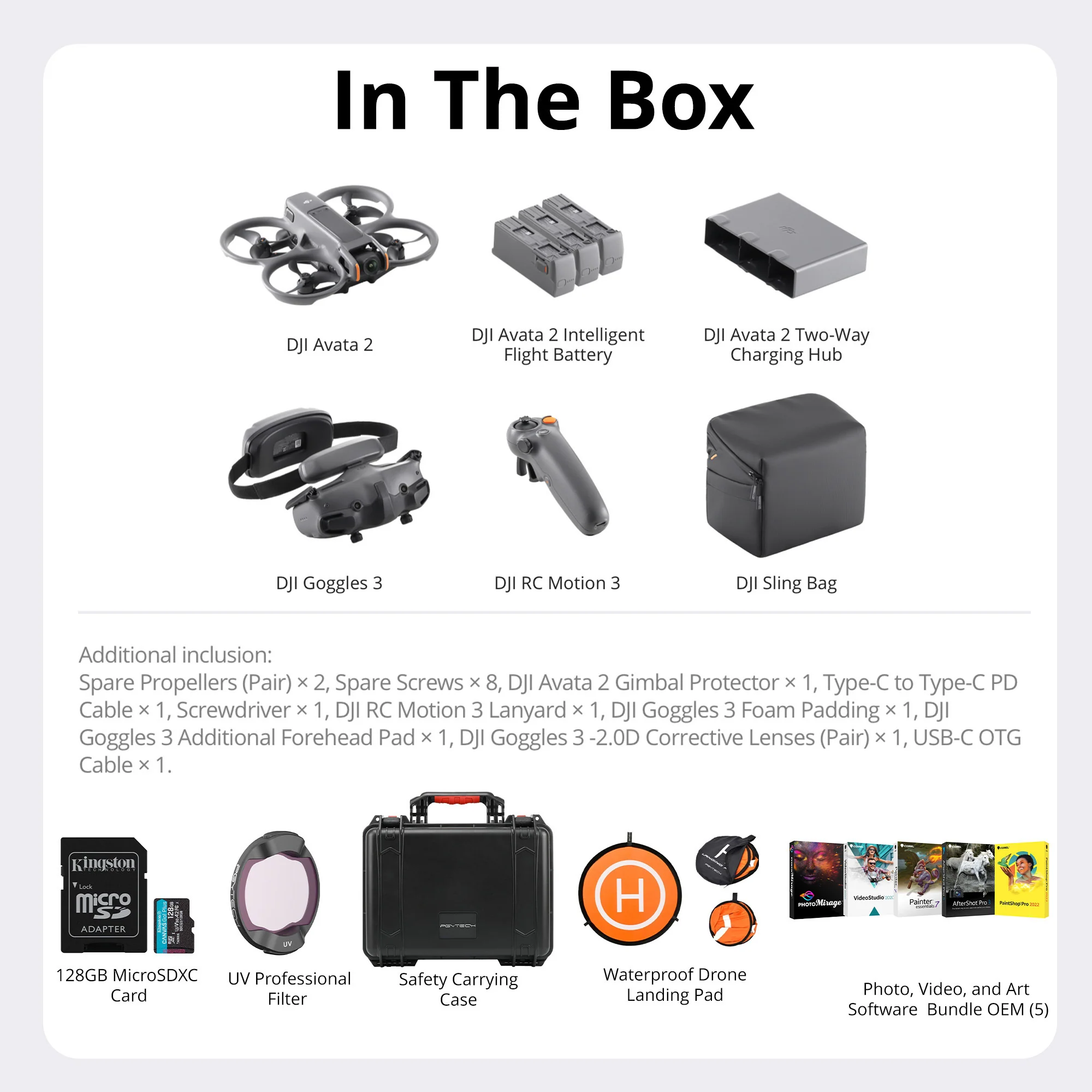 DJI Avata 2 Fly More Combo (Three Batteries) Bundle with Drone Accessories and Software Suite - Image 6