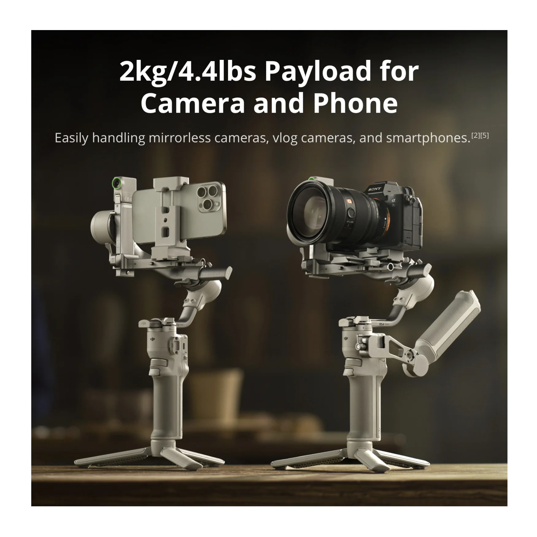 DJI RS 4 Mini Gimbal Stabilizer for Cameras with Auto Axis Lock and 4.4lbs Payload - Image 5
