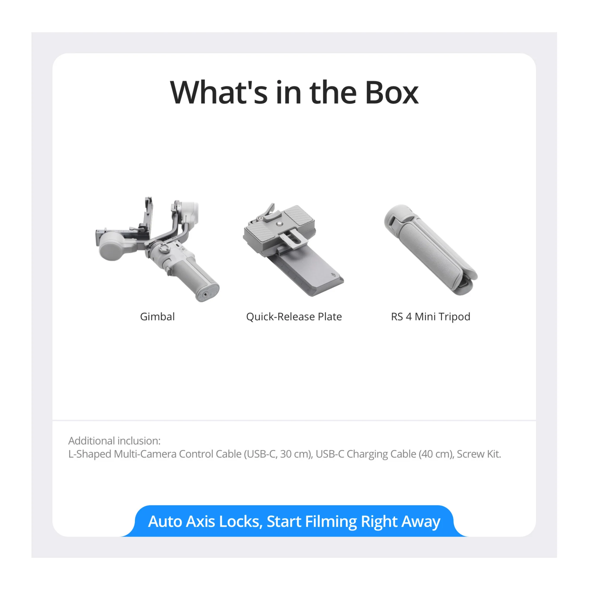 DJI RS 4 Mini Gimbal Stabilizer for Cameras with Auto Axis Lock and 4.4lbs Payload - Image 7