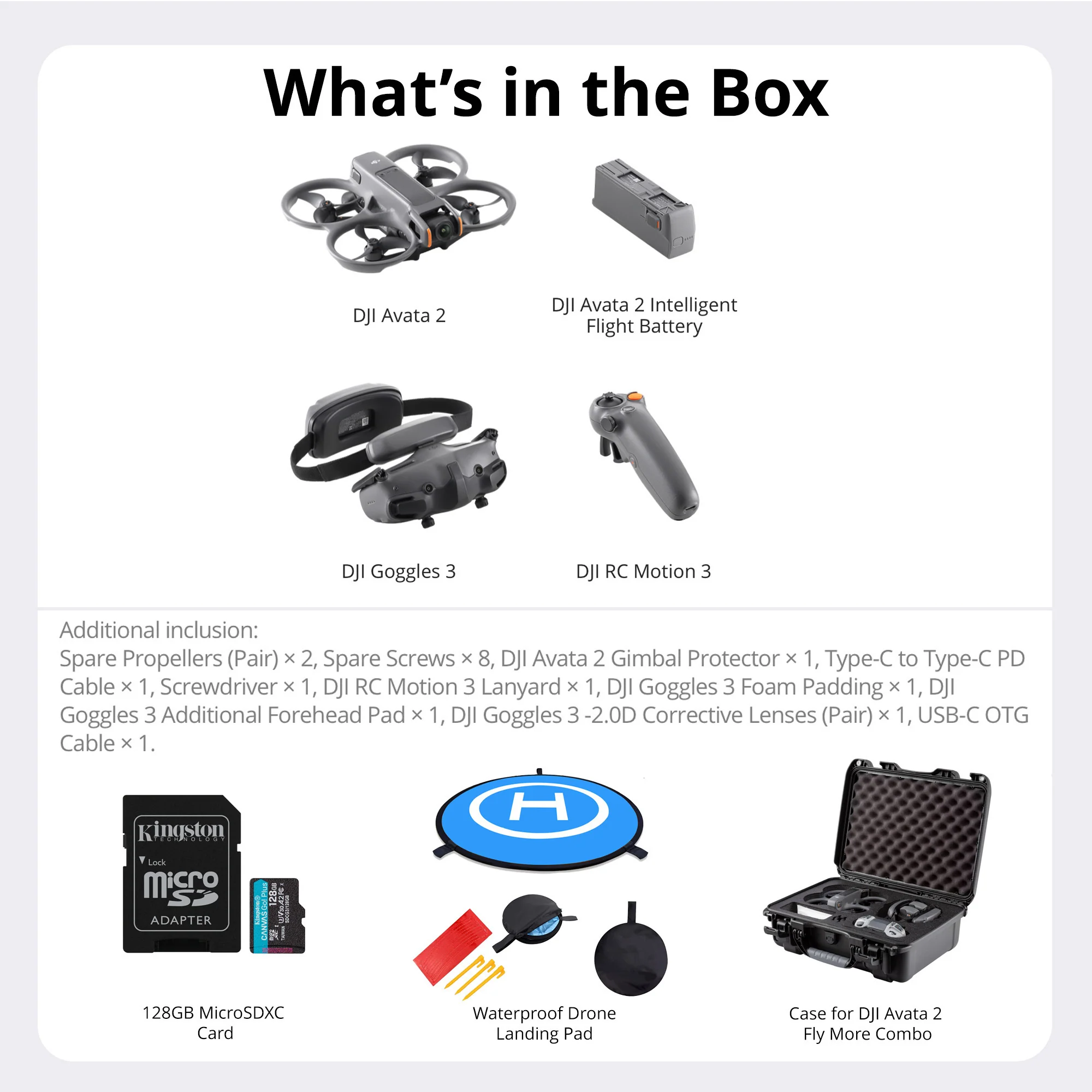 DJI Avata 2 Fly More Combo (Single Battery) with Custom Molded Hard Case, Landing Pad and 128GB Card - Image 6