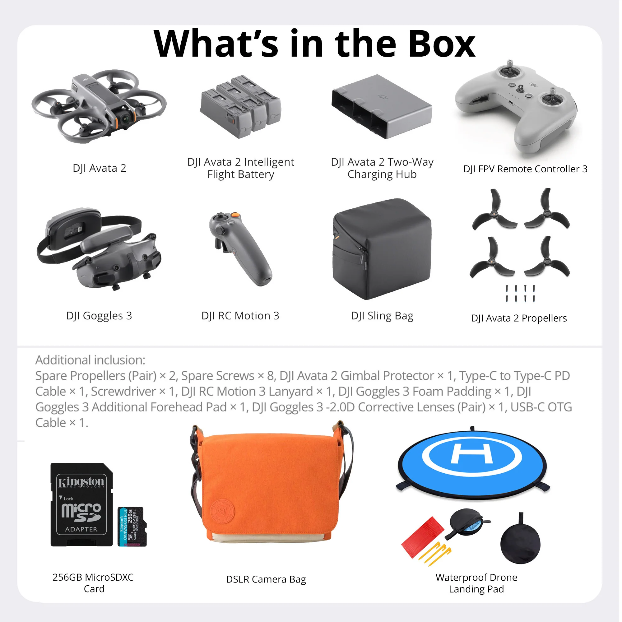 DJI Avata 2 Fly More Combo (3 Batteries), FPV Controller 3, 256GB SD, Propellers, Pad, & Bag - Image 6