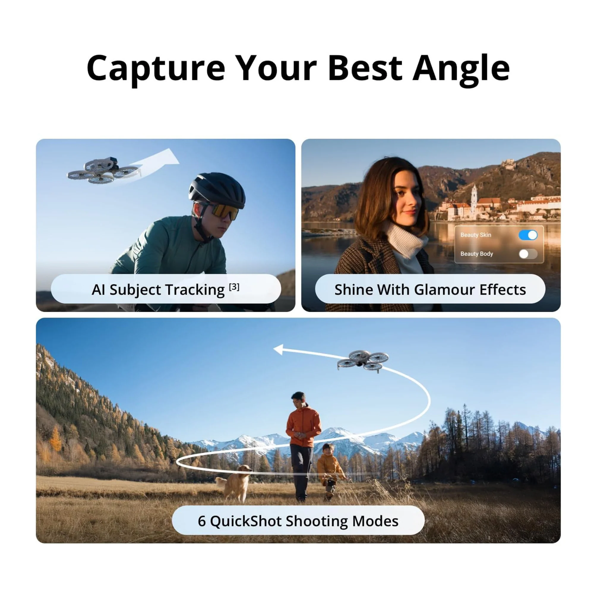 DJI Flip Lightweight and Foldable 4K HDR Camera Drone with Gray Carrying Bag - Image 4