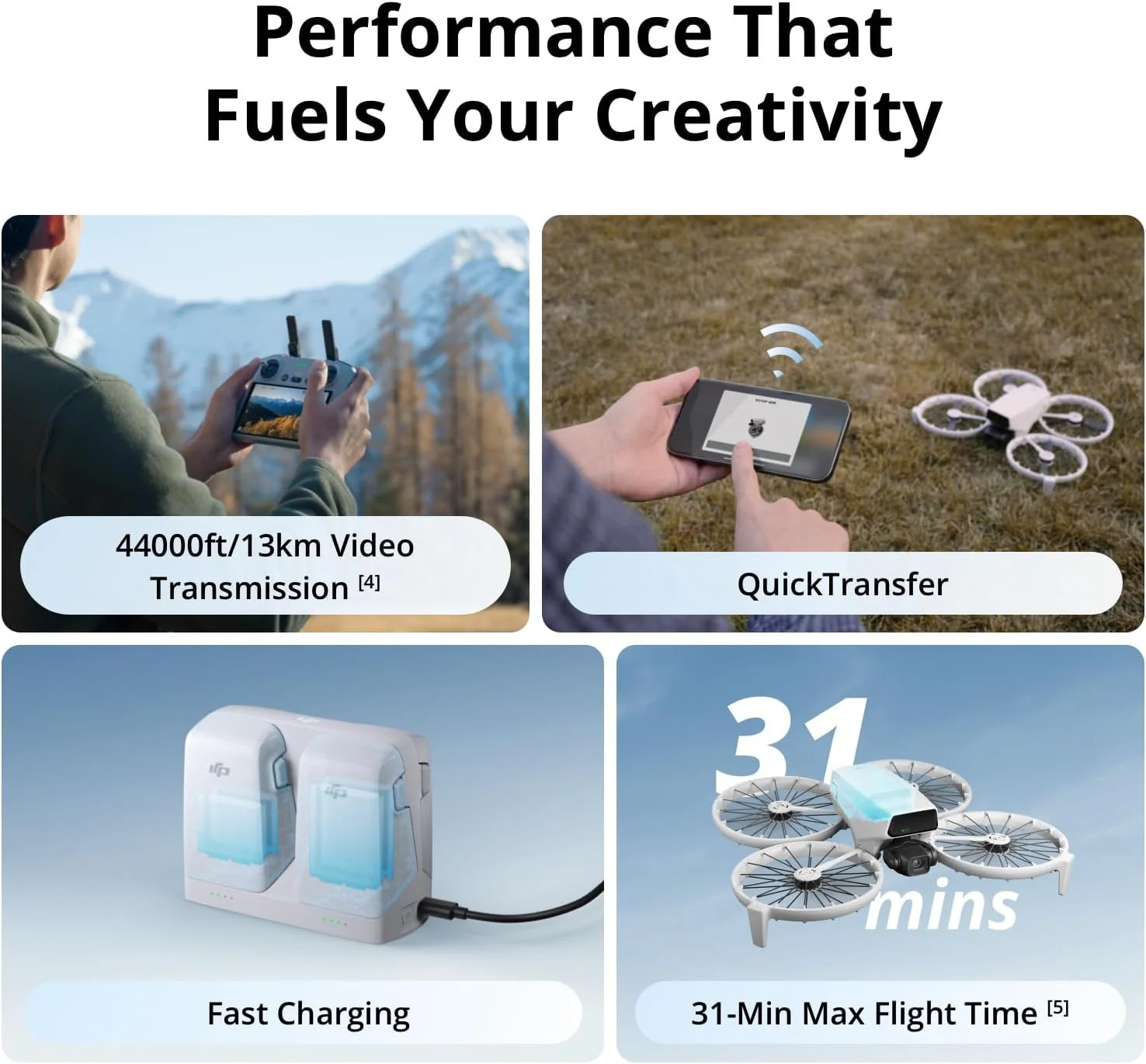 DJI Flip Lightweight and Foldable 4K HDR Camera Drone with Gray Carrying Bag - Image 5