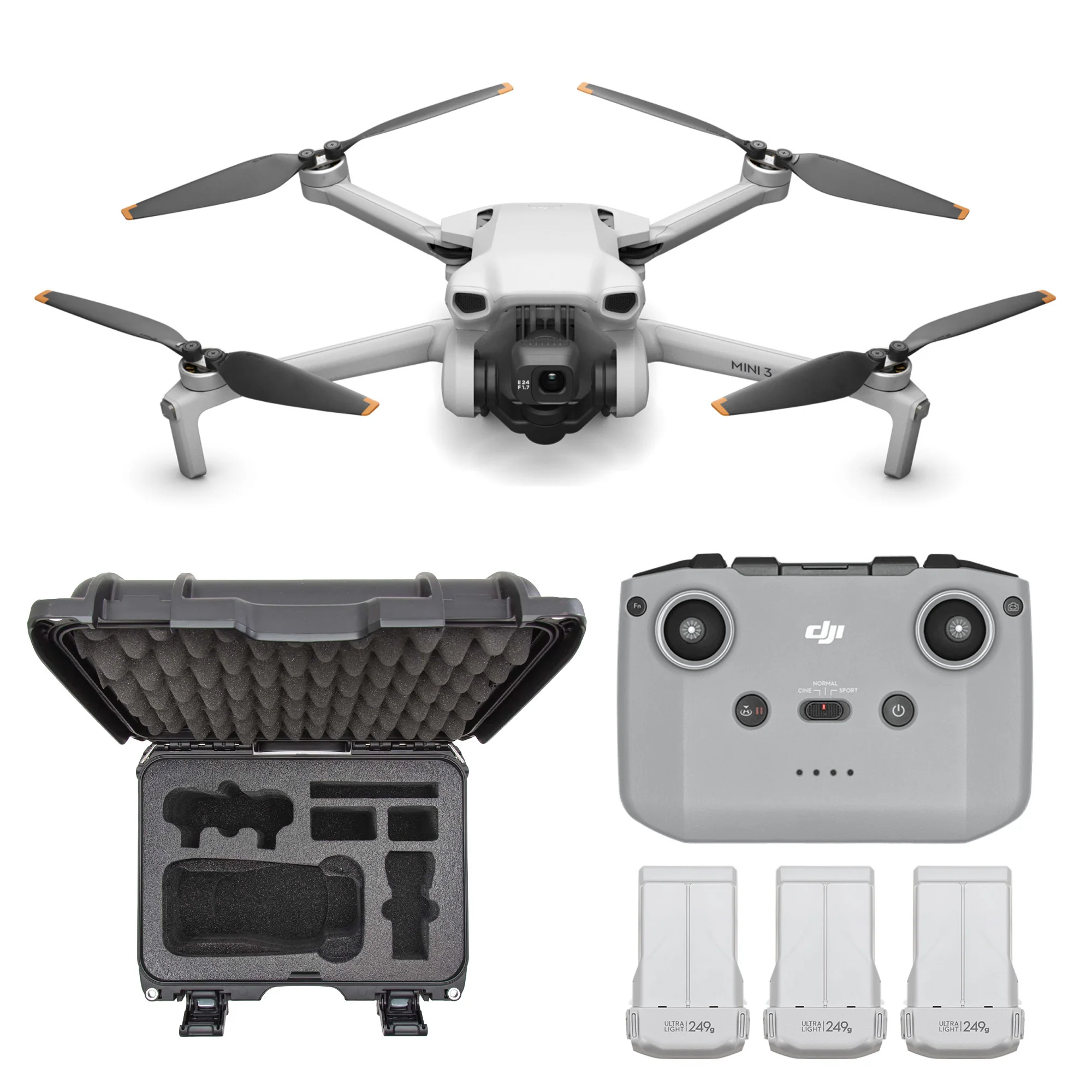 DJI Mavic 3 Fly More Combo with Hard Case with Foam Insert for DJI Mavic 3 (Black) bundle