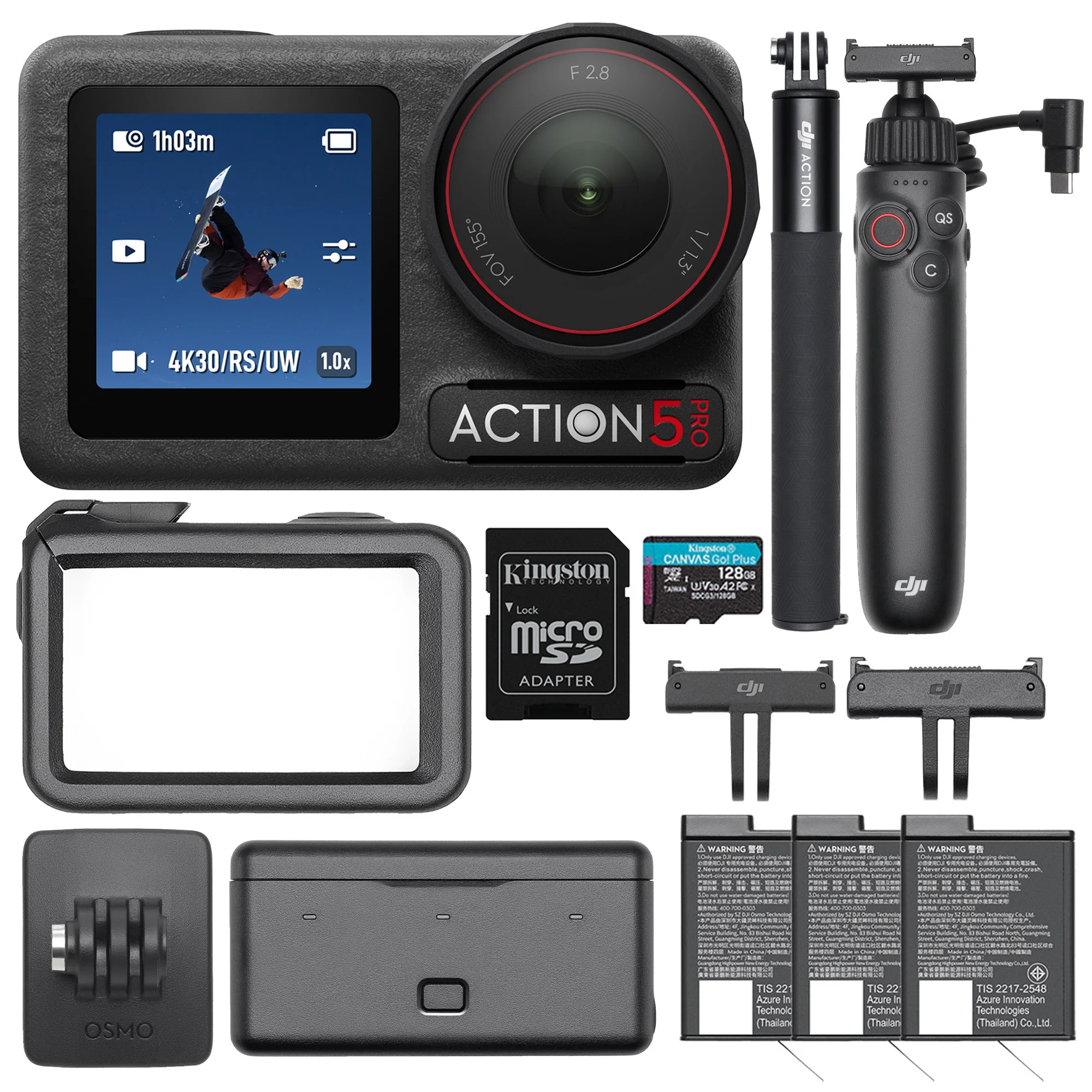 DJI Osmo Action 5 Pro Adventure Combo with Multifunctional Charging Handle Bundle