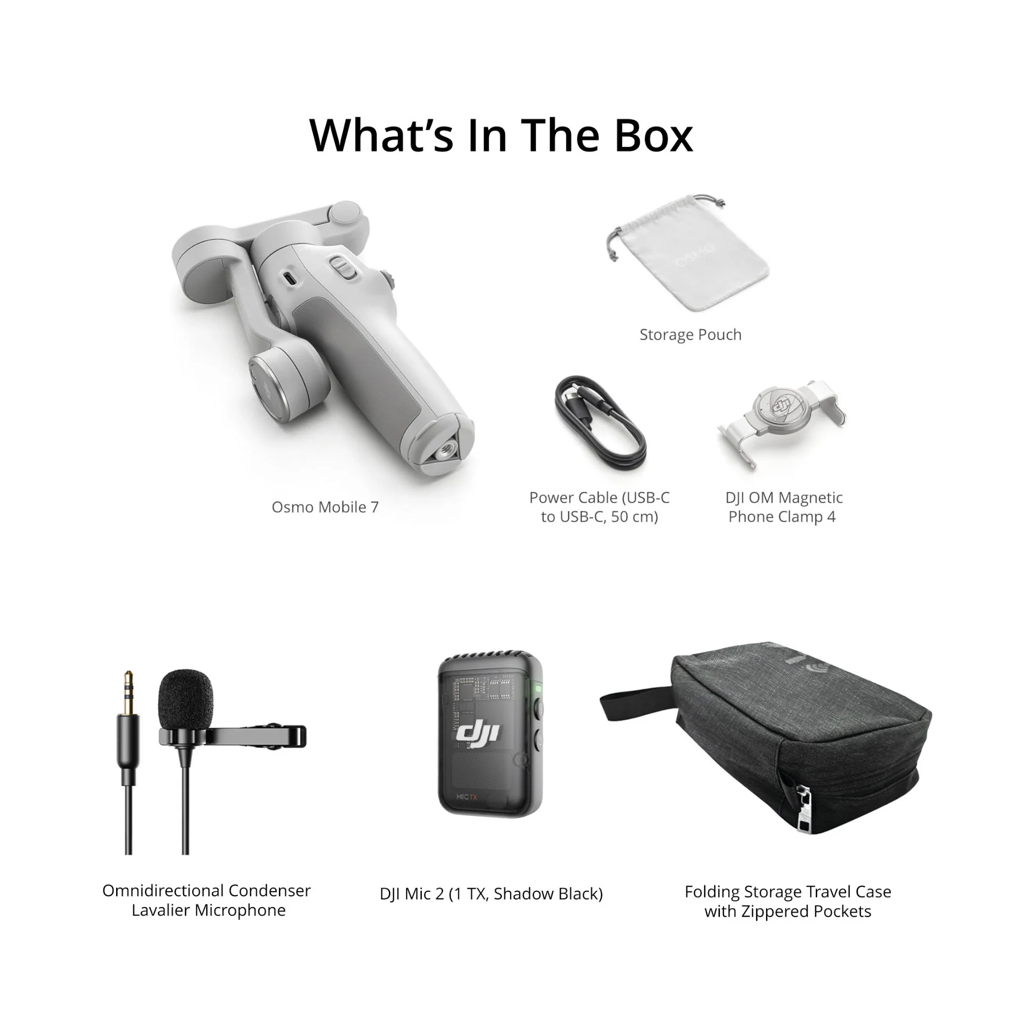DJI Osmo Mobile 7 Gimbal with DJI Mic 2 TX, Lavalier Microphone, and Travel Case - Image 7