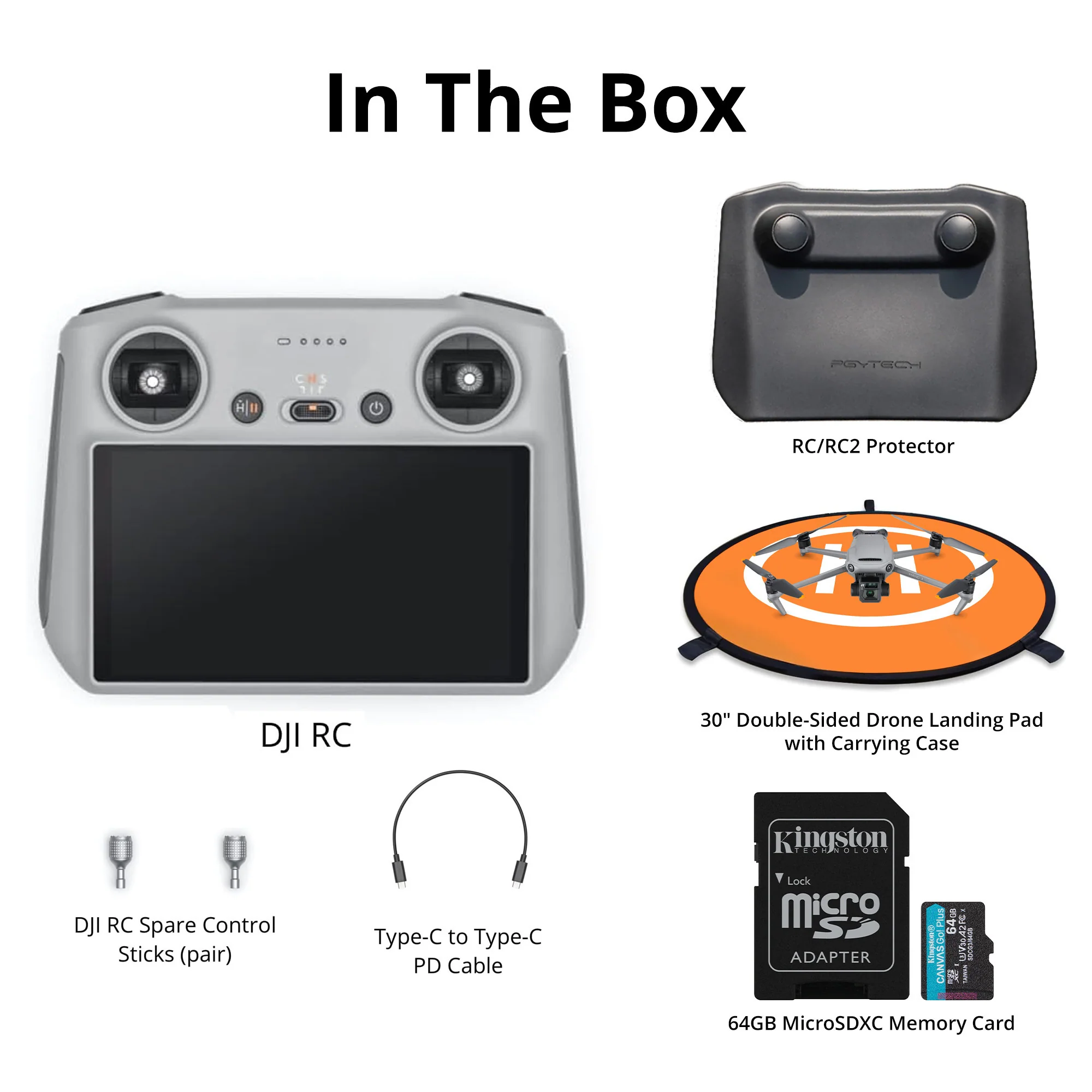 DJI RC Lightweight FHD Remote Controller for DJI Drones with 64GB SD Card, Cover, and Landing Pad - Image 6