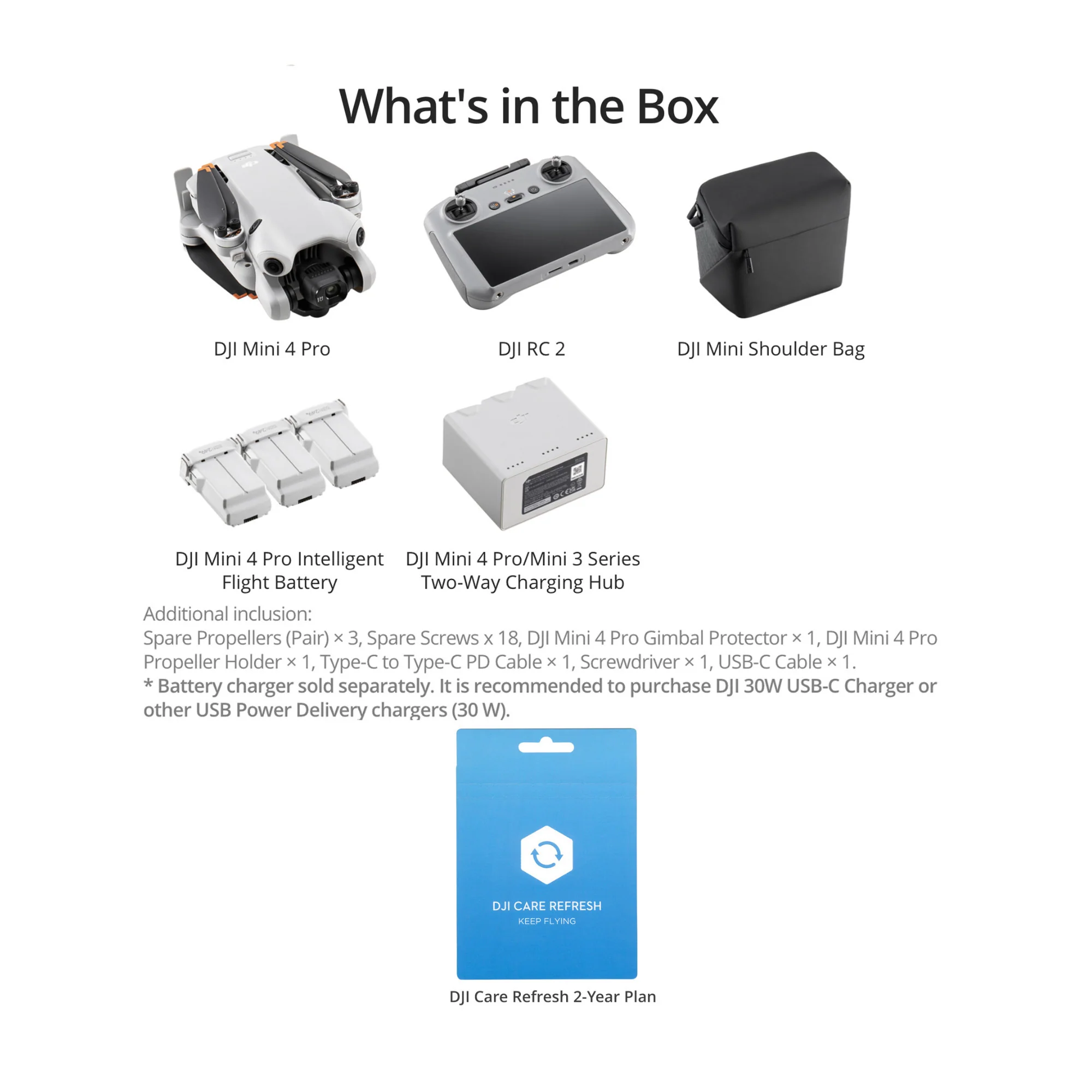 DJI Mini 4 Pro Fly More Combo Plus and DJI RC 2 Remote Controller with DJI Care Refresh Bundle - Image 6