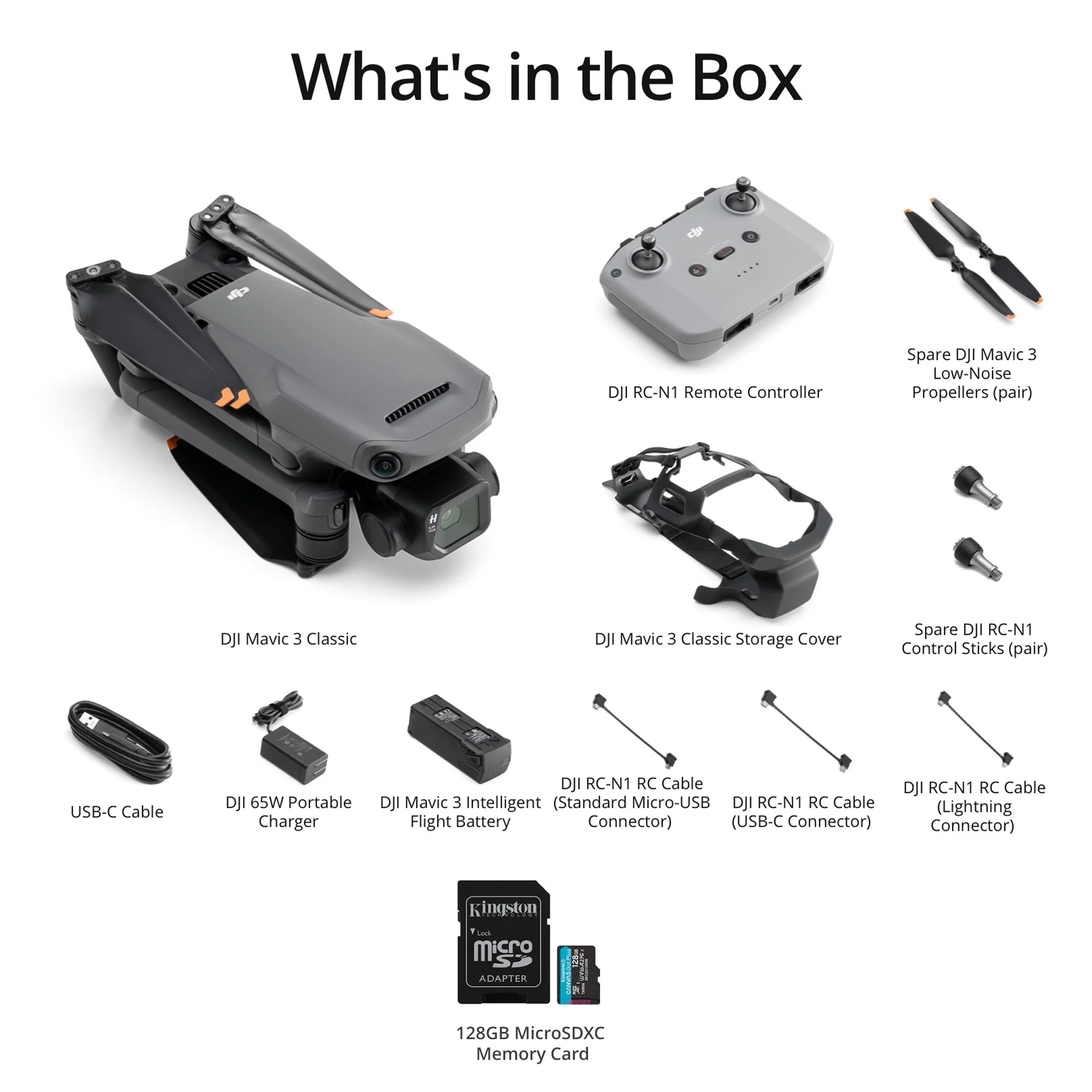 DJI Mavic 3 Classic Camera Drone with RC-N1 Remote and 128GB MicroSD Card - Image 5