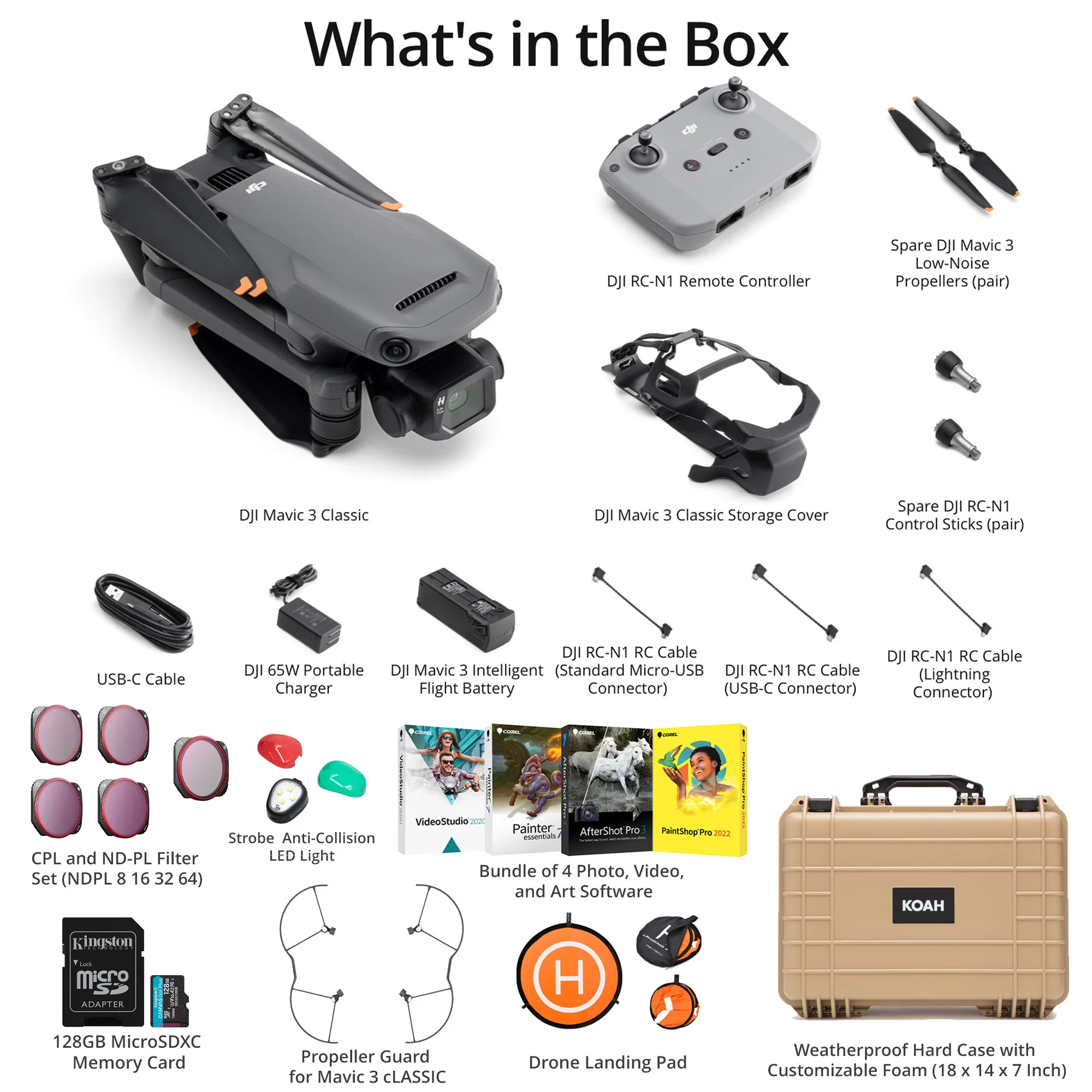 DJI Mavic 3 Classic Drone with RC-N1 Remote Controller Complete Kit - Image 6