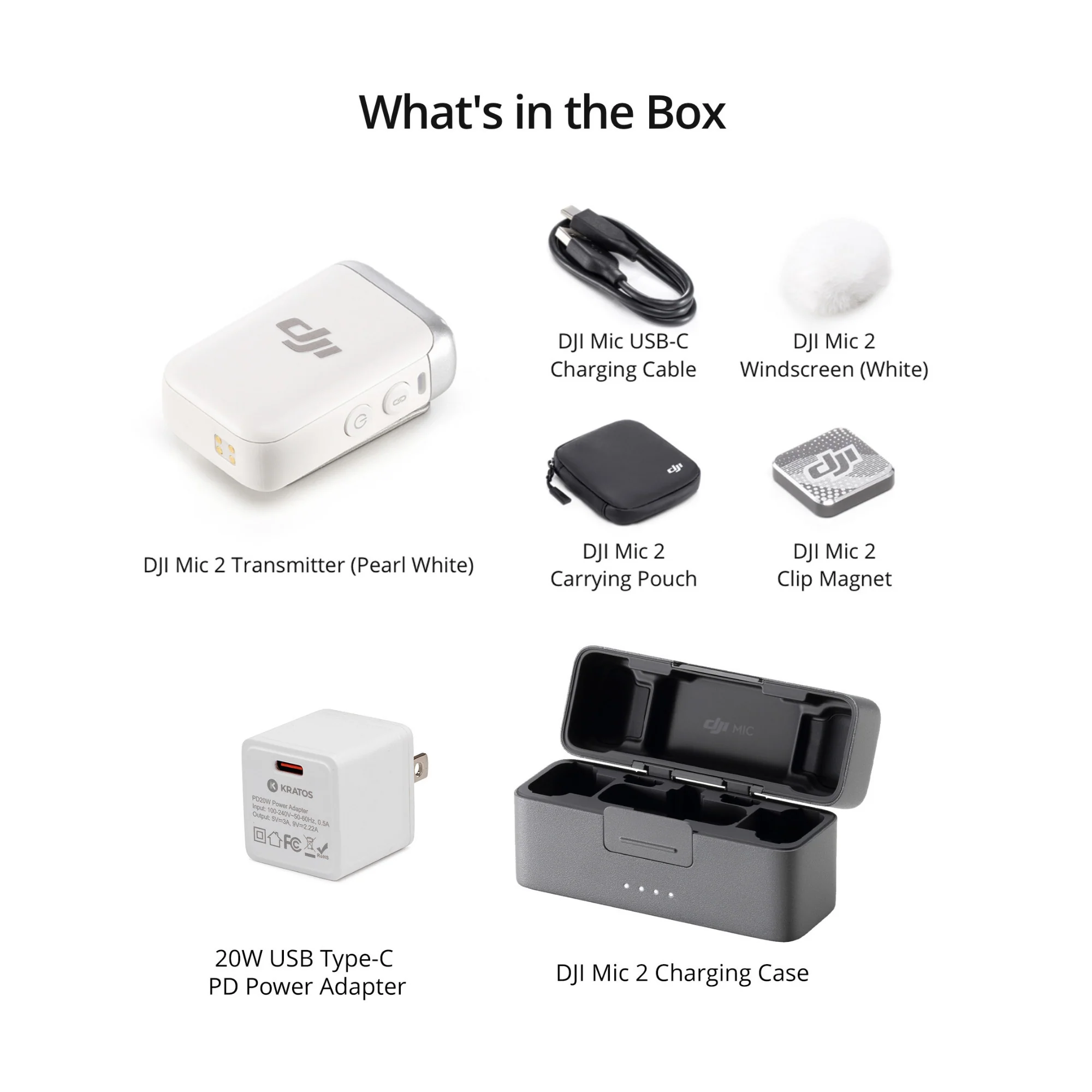 DJI Mic 2 Clip-On Transmitter/Recorder (White) with Charging Case Deluxe Bundle - Image 5