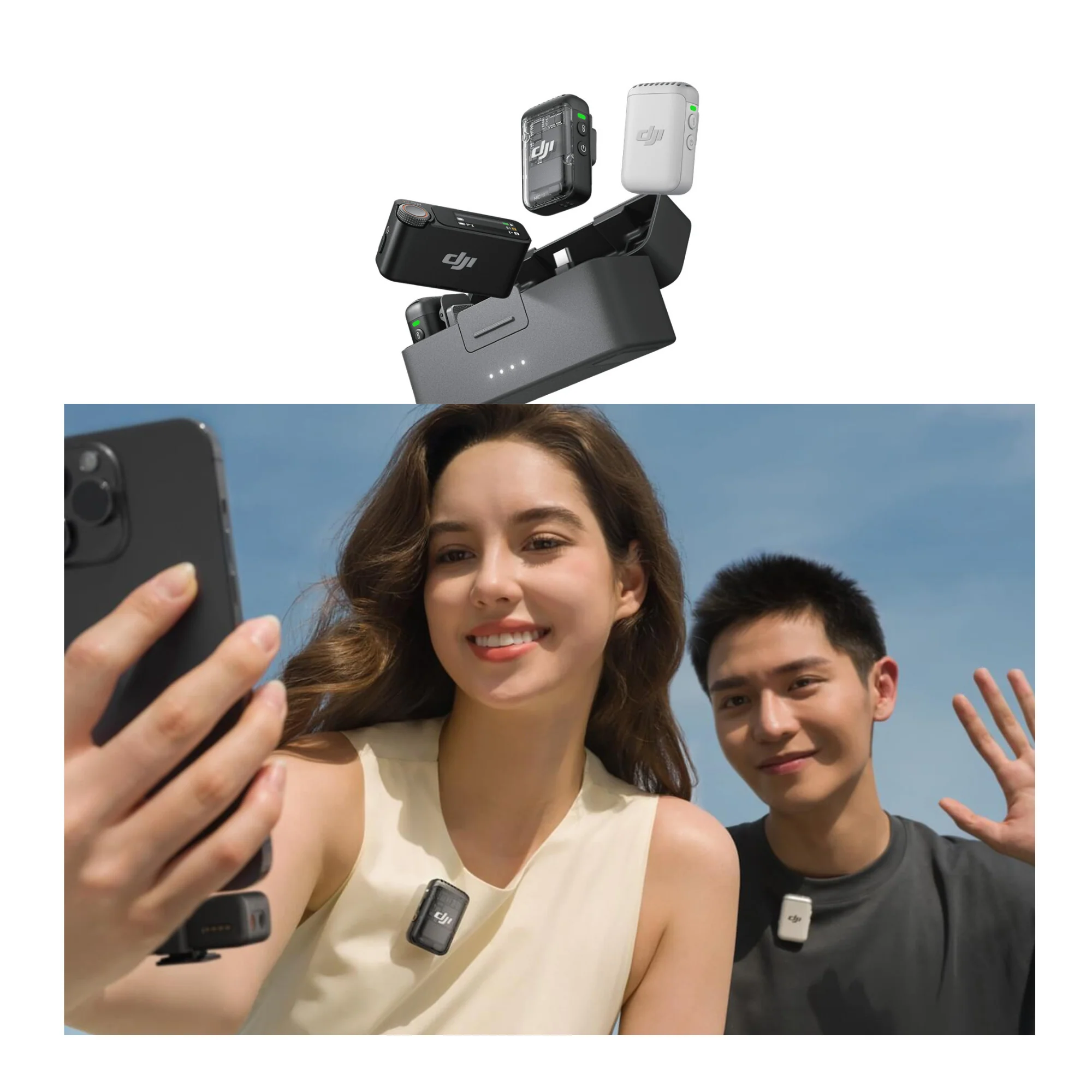 DJI Mic 2 Clip-On Transmitter/Recorder (White) with Charging Case Deluxe Bundle - Image 7