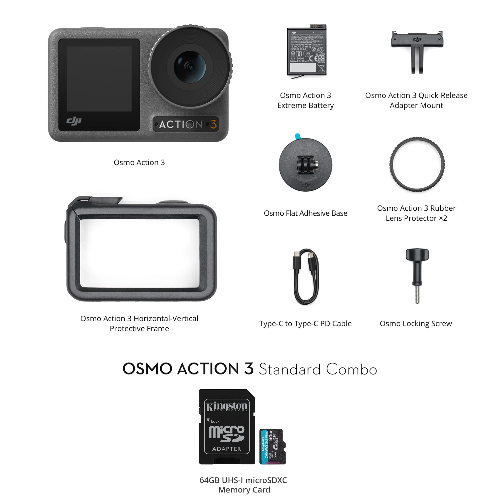 DJI Osmo Action 3 Standard Combo with 64GB MicroSD Card - Outdoor Action Camera with 4K HDR - Image 6