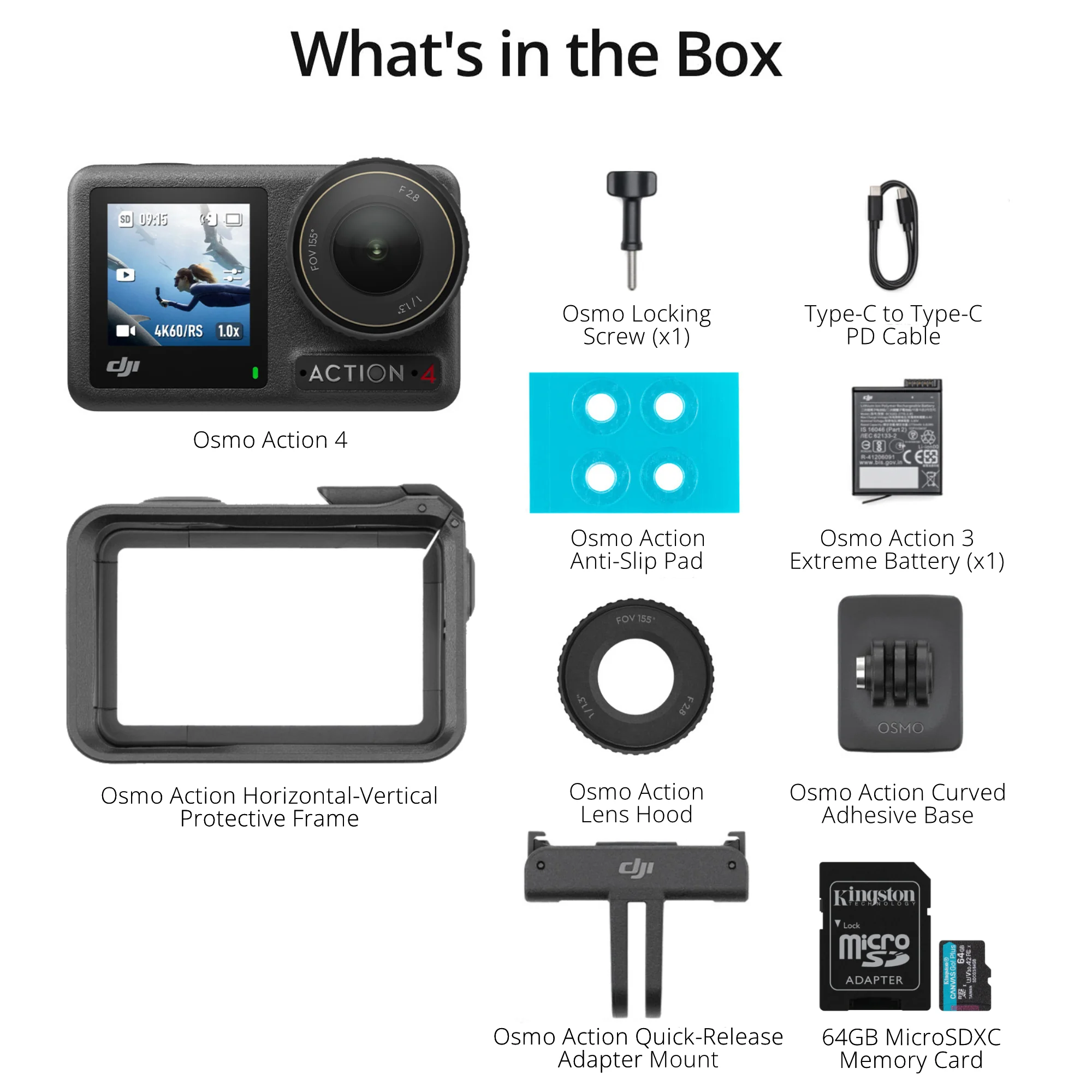 DJI Osmo Action 4 Camera Standard Combo with Kingston 64GB MicroSD Card - Image 7
